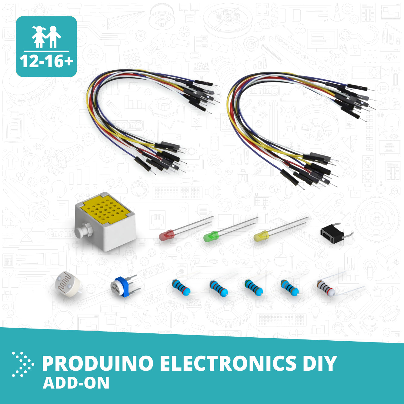 Engino Produino extensie electronica circuite DIY 12-16 ani