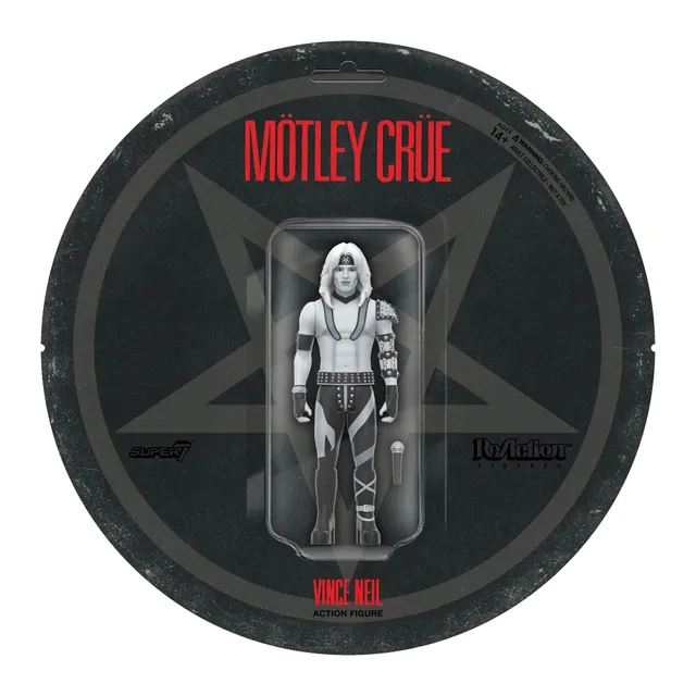 Super7 Motley Crue ReAction Vince Neil figurina 9,5cm alb-negru