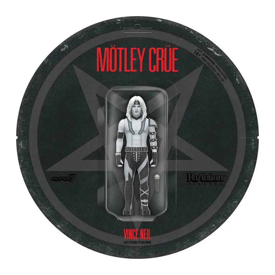 Super7 Motley Crue ReAction Vince Neil figurina 9,5cm alb-negru