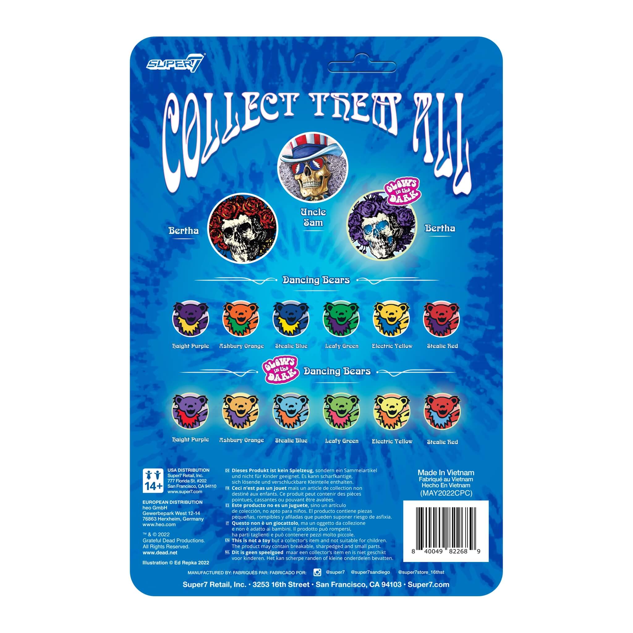 Super7 Grateful Dead ReAction Uncle Sam Skeleton figurină 9,5 cm