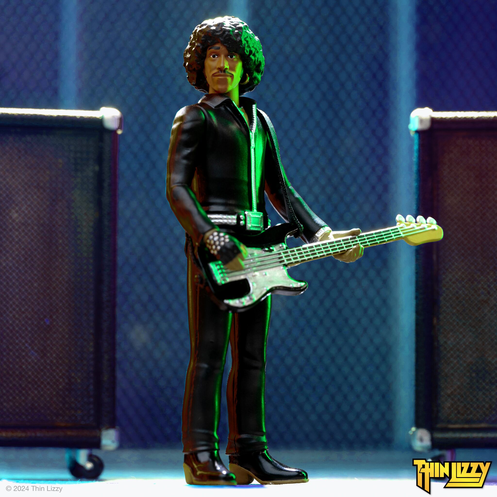 Super7 Thin Lizzy ReAction Phil Lynott figurina piele neagra cu bas