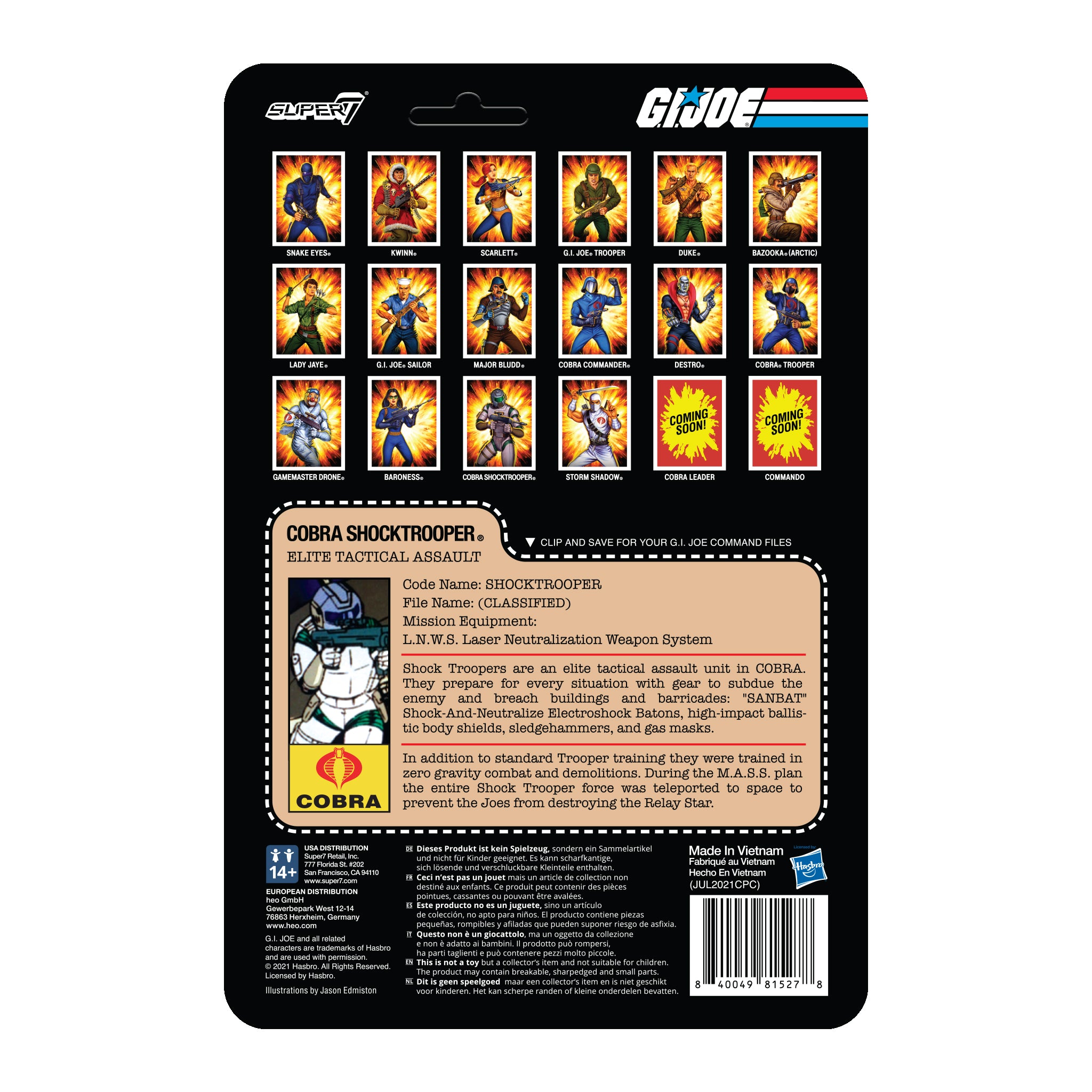 Super7 ReAction Cobra Shocktrooper figurina G.I. Joe cu pusca