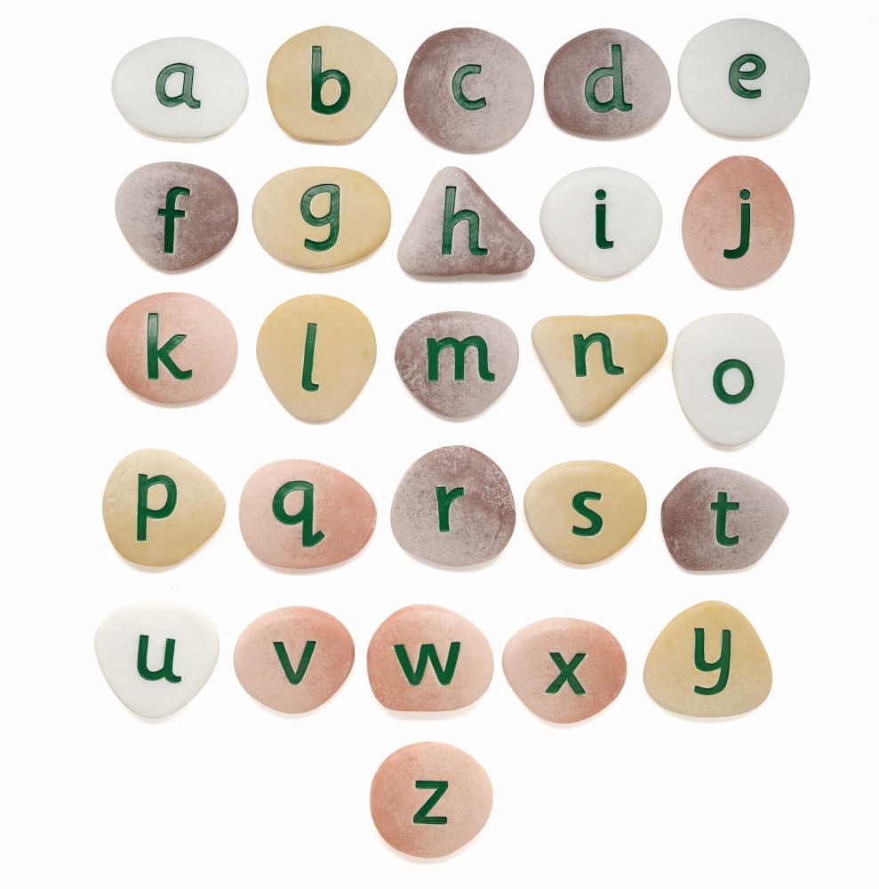 Yellow Door Jumbo Alphabet Pebbles pietre litere 26 buc minuscule