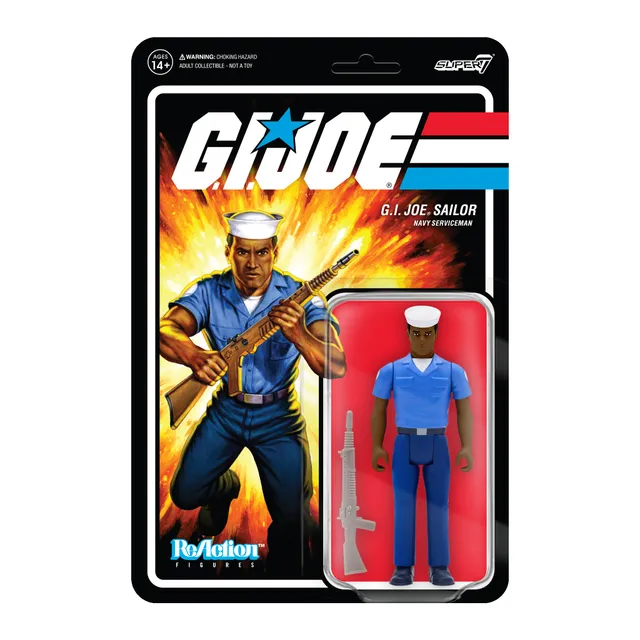 Super7 G.I. Joe ReAction Blueshirt Clean-Shaven figurina maro