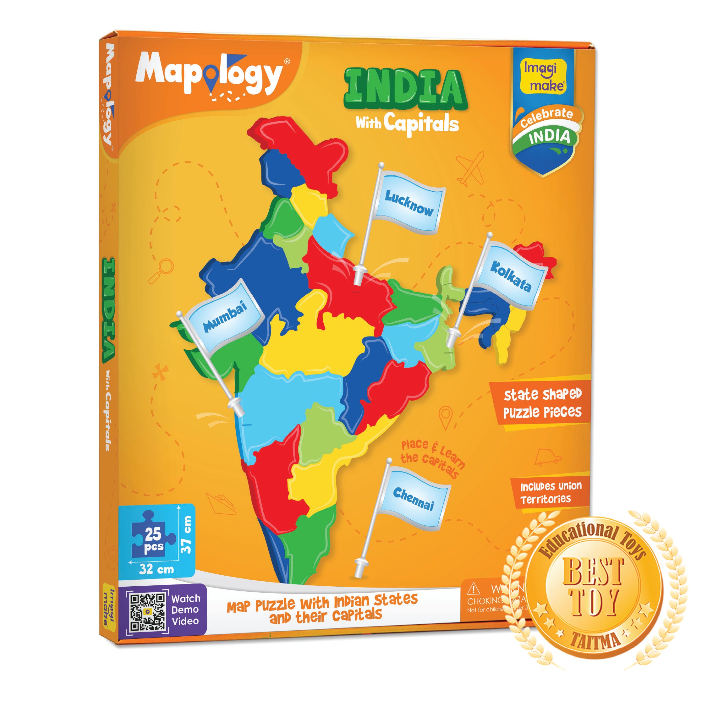 Imagimake Mapology India Capitals set puzzle harta 6 bucati