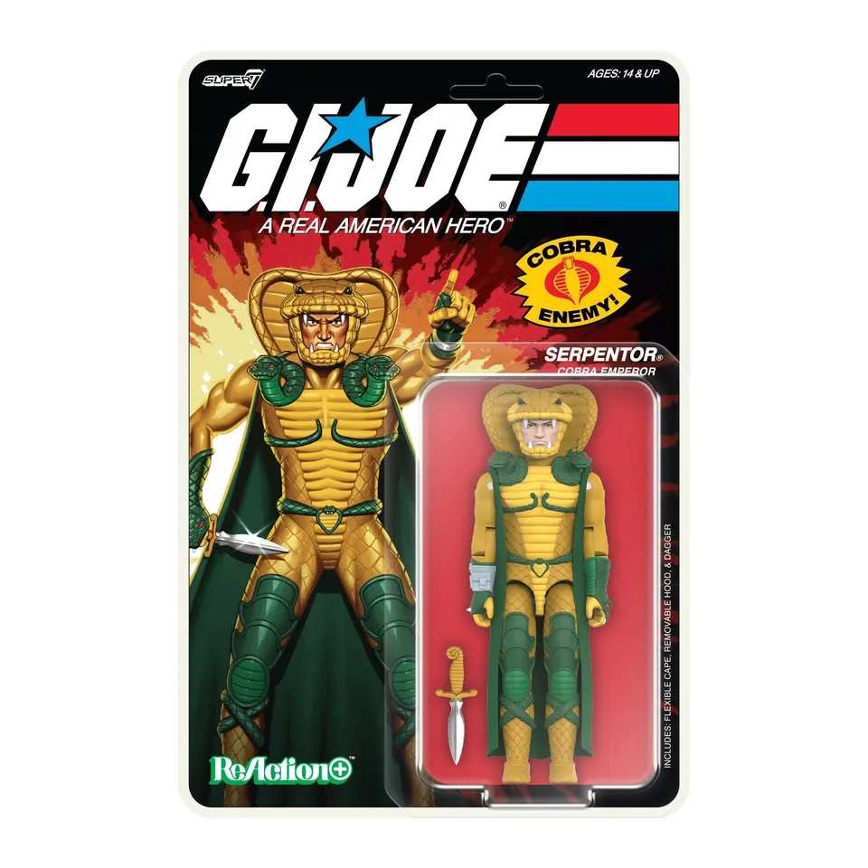 Super7 G.I. Joe ReAction+ Serpentor Cartoon figurina pelerina