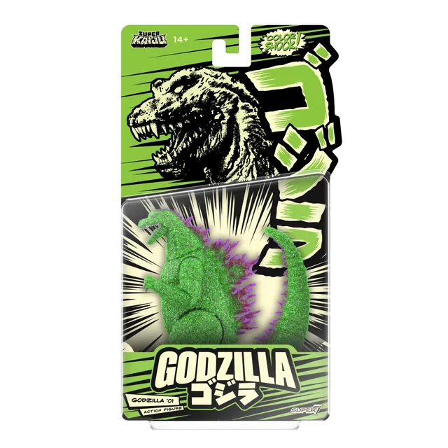 Super7 Toho Godzilla 2002 figurina verde glitter 14cm