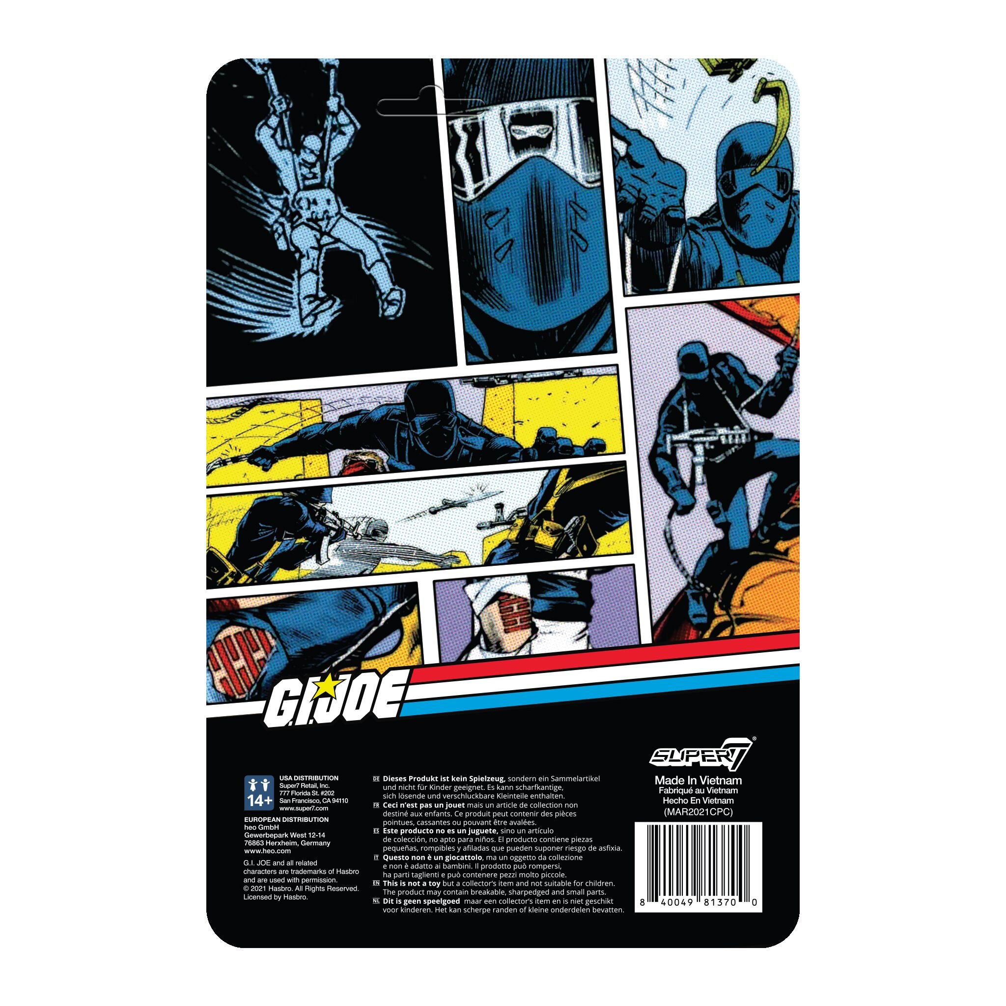 Super7 G.I. Joe ReAction Wave 2 figurina Snake Eyes Comic