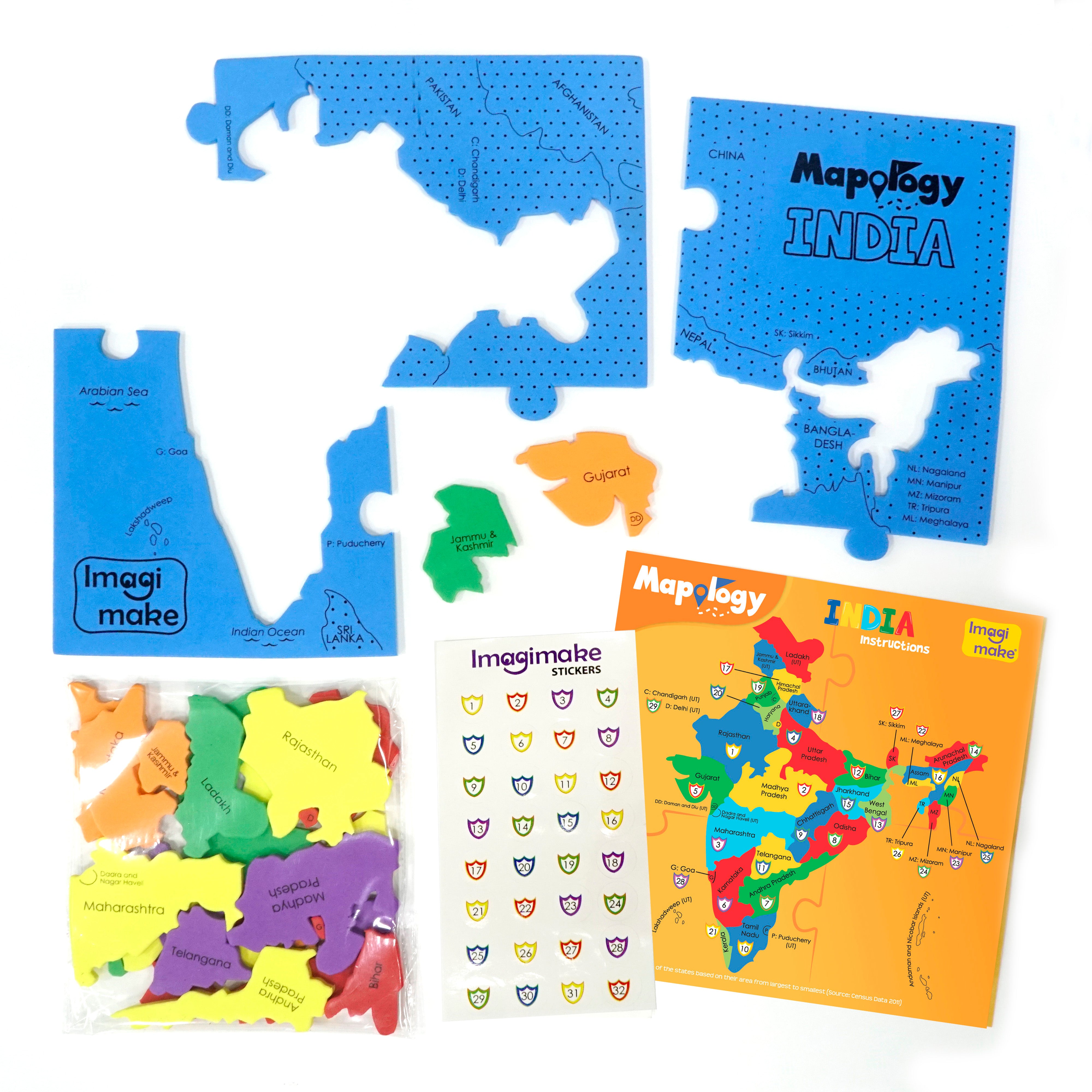 Imagimake Mapology India World Europe set puzzle hărți educativ