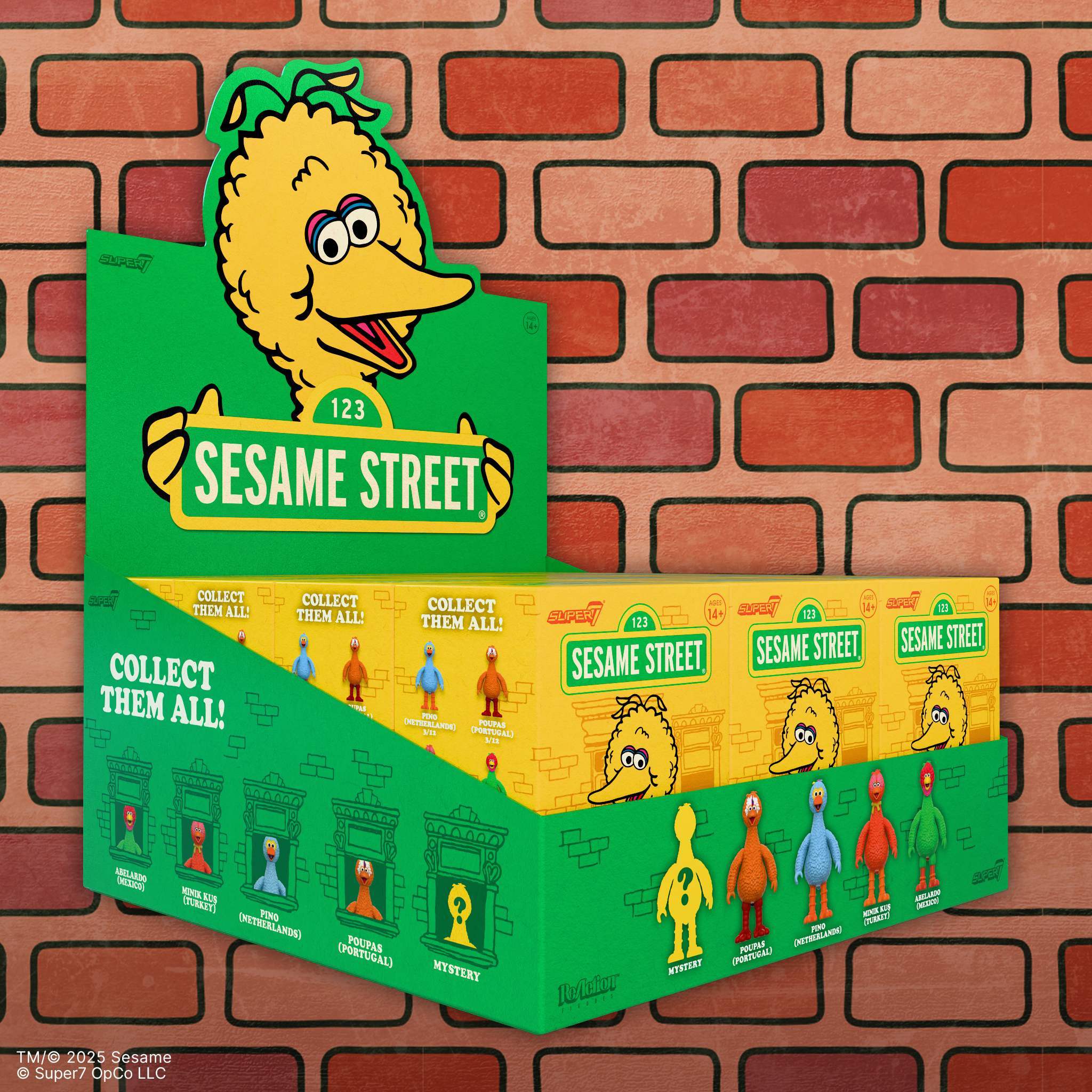 Super7 ReAction Big Bird Blind Box set 12 figurine 9,5 cm