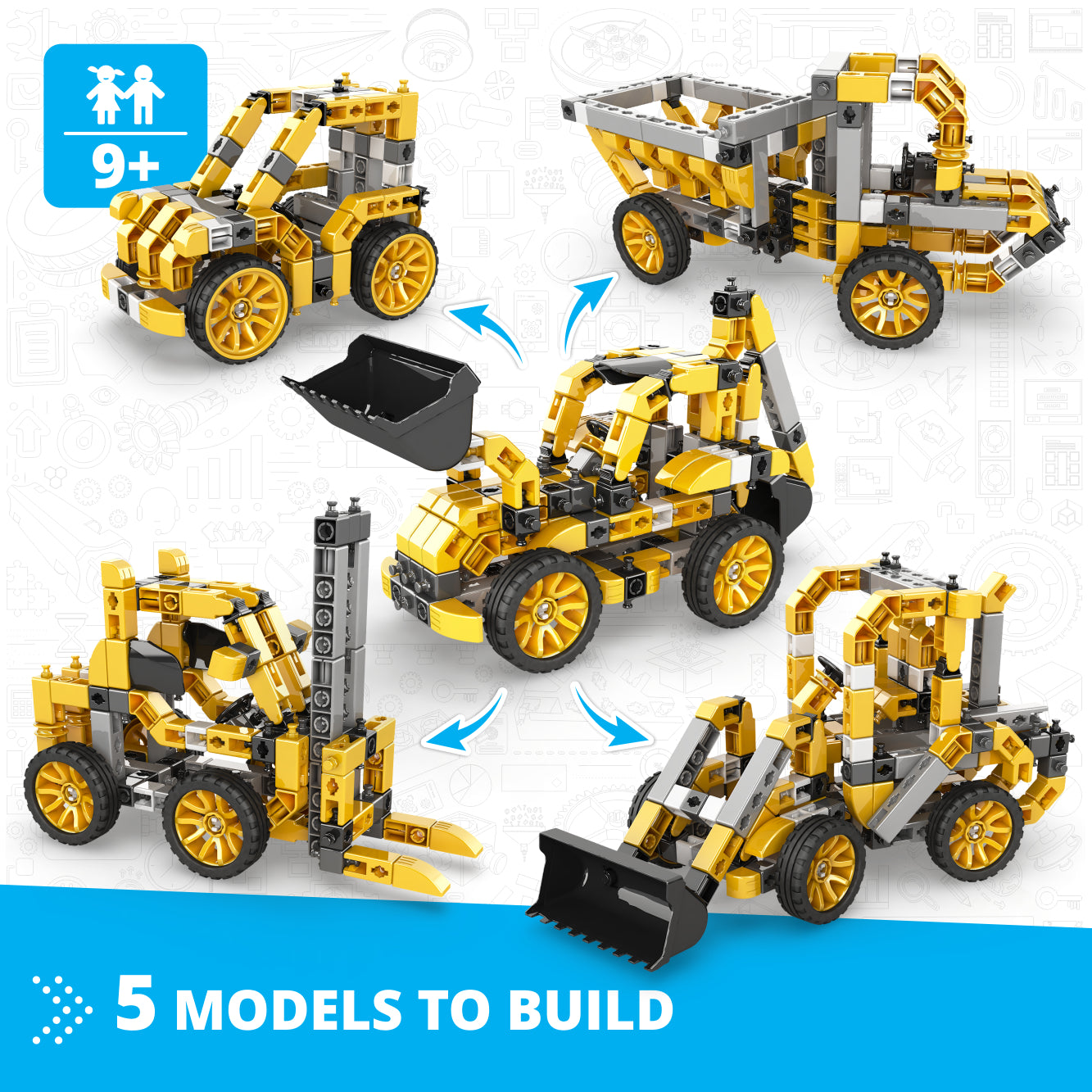Engino Inventor Mechanics excavator set 5 modele 9+ ani