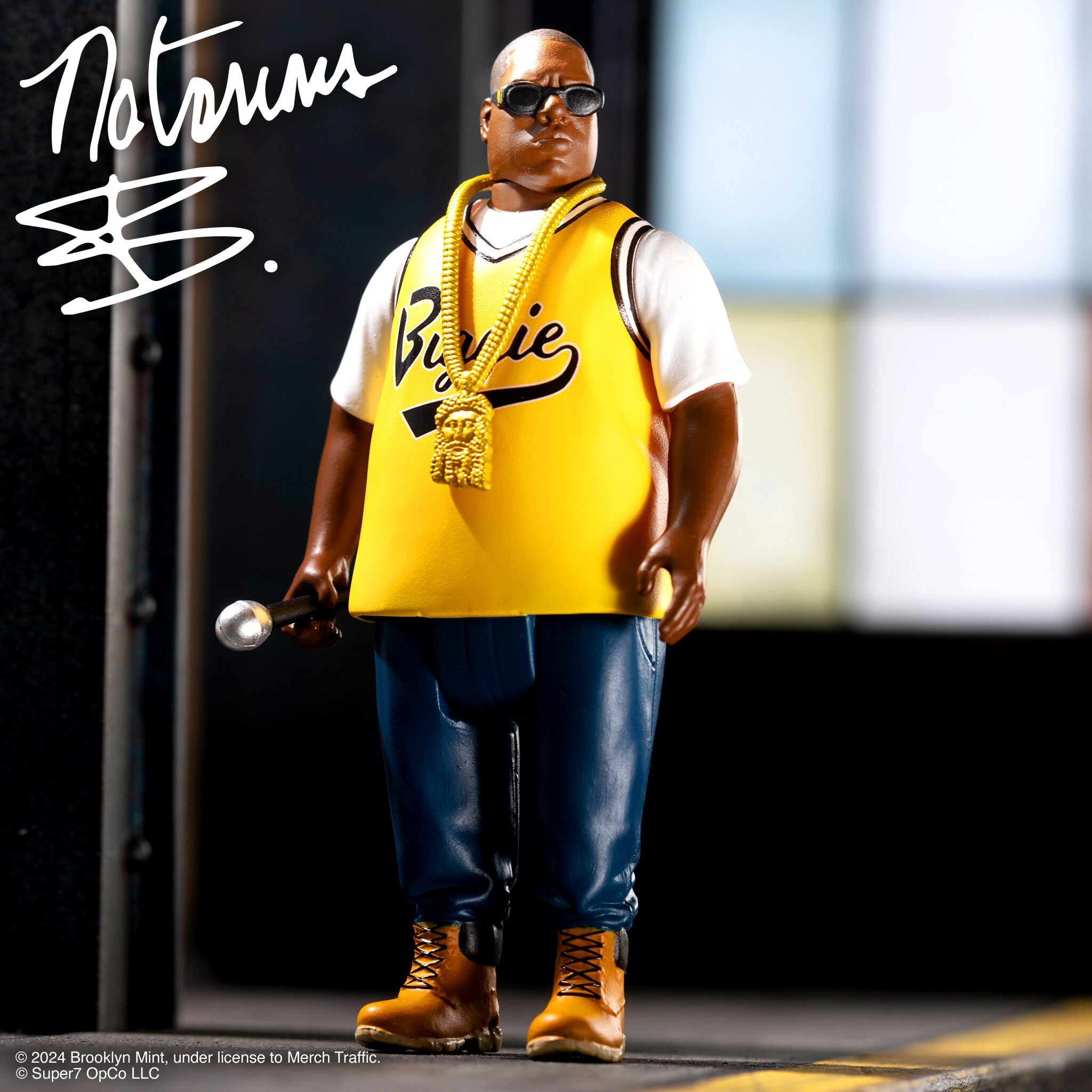 Super7 Notorious B.I.G. Yellow Jersey figurina rap