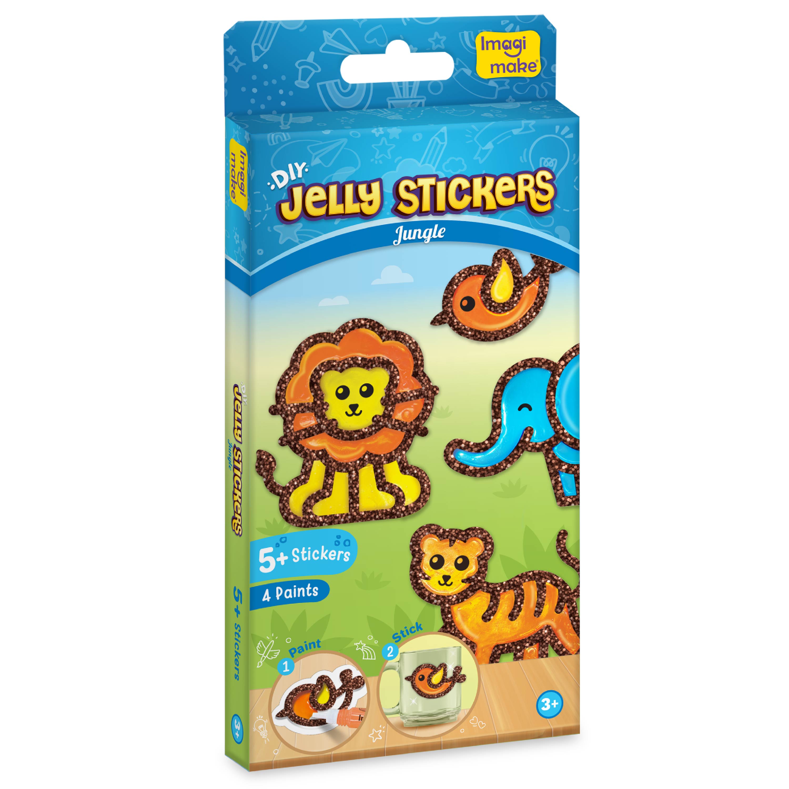 Imagimake Jelly Stickers Jungle set stickere vitraliu