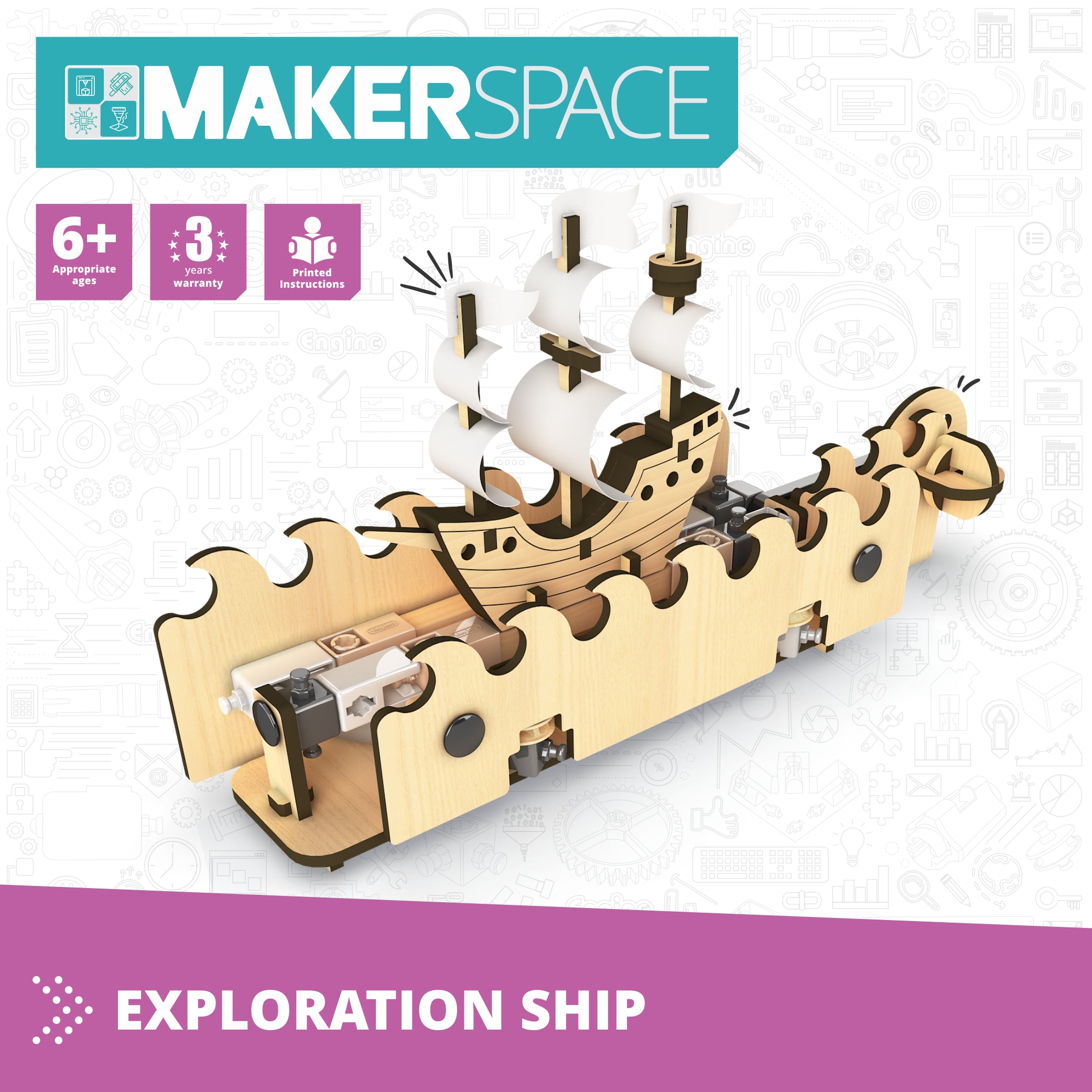 Engino Makerspace Exploration Ship kit constructie nava 8+