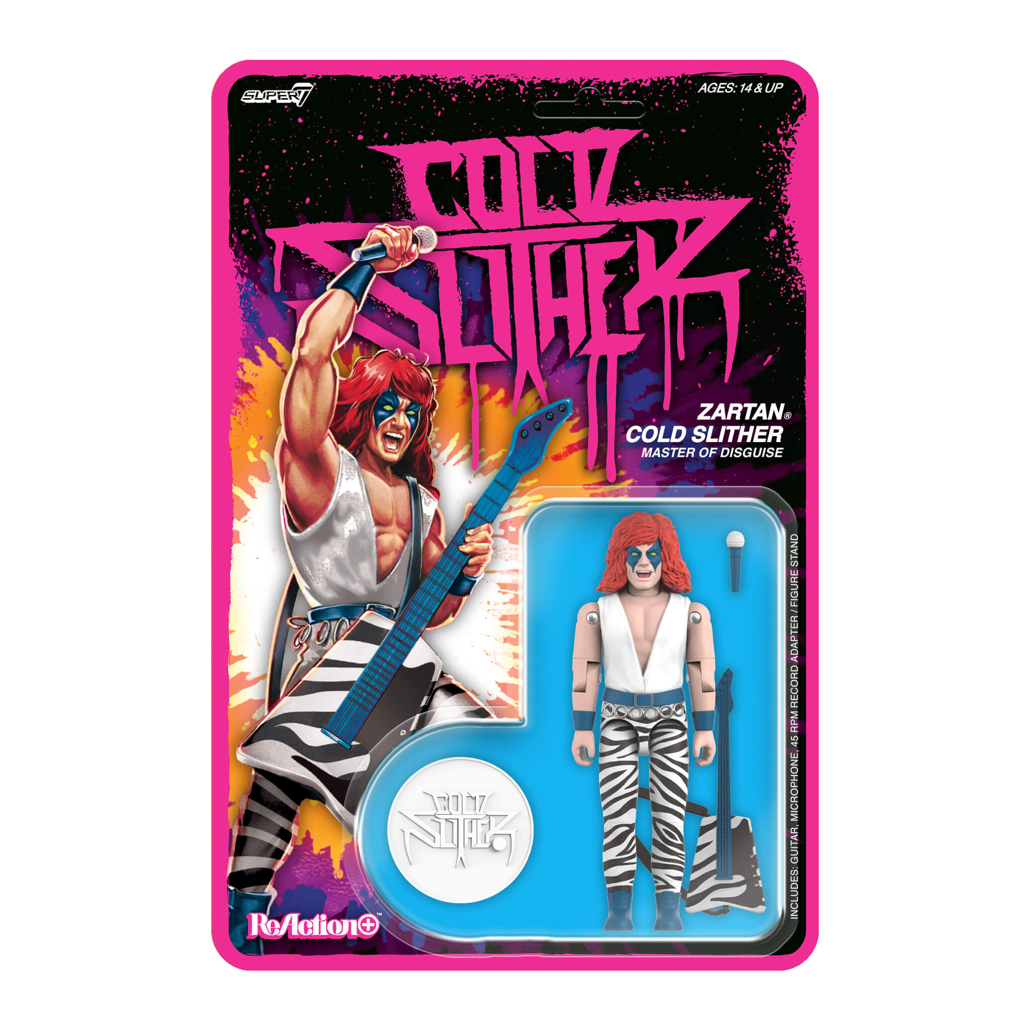 Super7 G.I. Joe ReAction+ Cold Slither Zartan set vinil 45 figurină