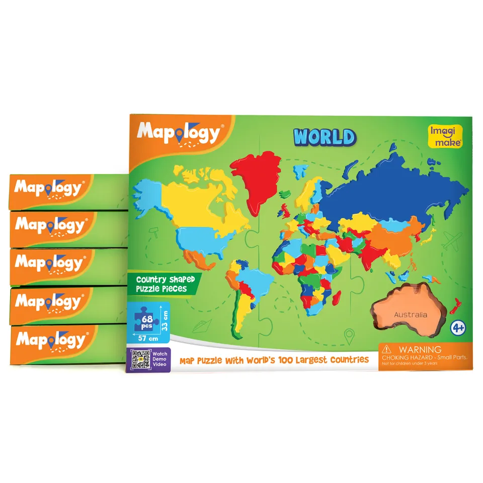 Imagimake Mapology World Map puzzle harti 6 buc
