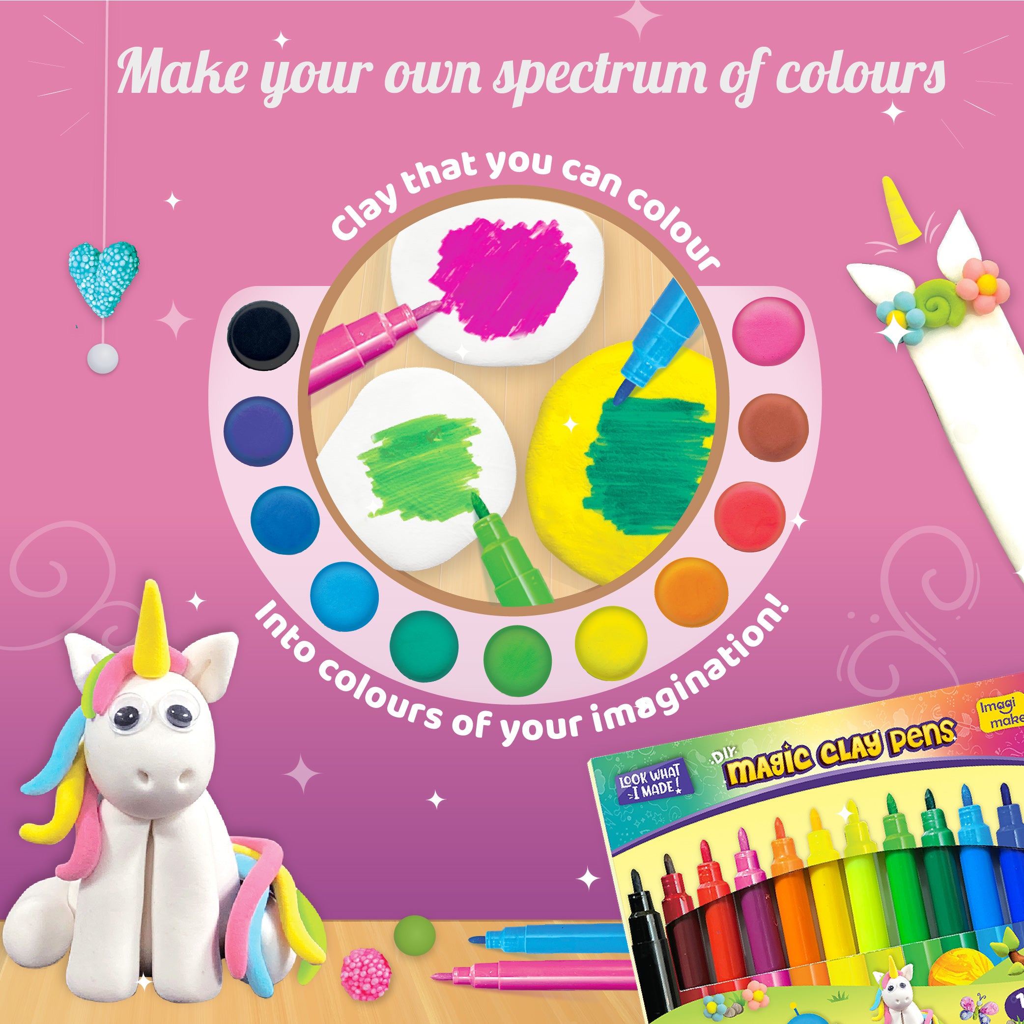 Imagimake Magic Clay Unicorn plastilina 10 creatii