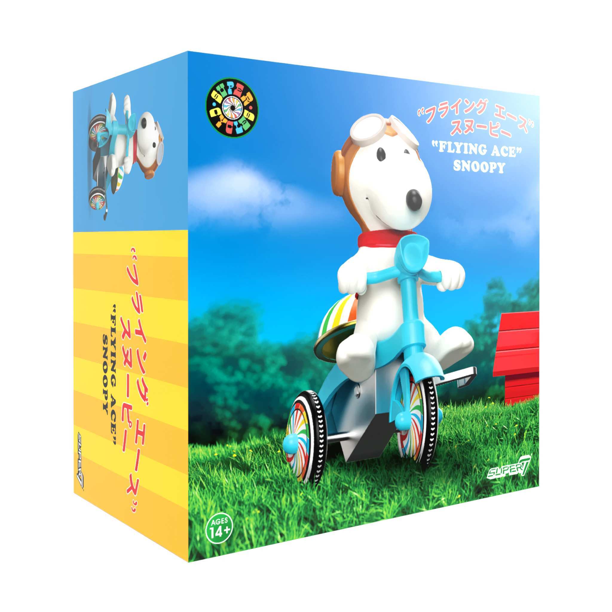 Super7 Peanuts Super Cycles Flying Ace tricicleta cu Snoopy