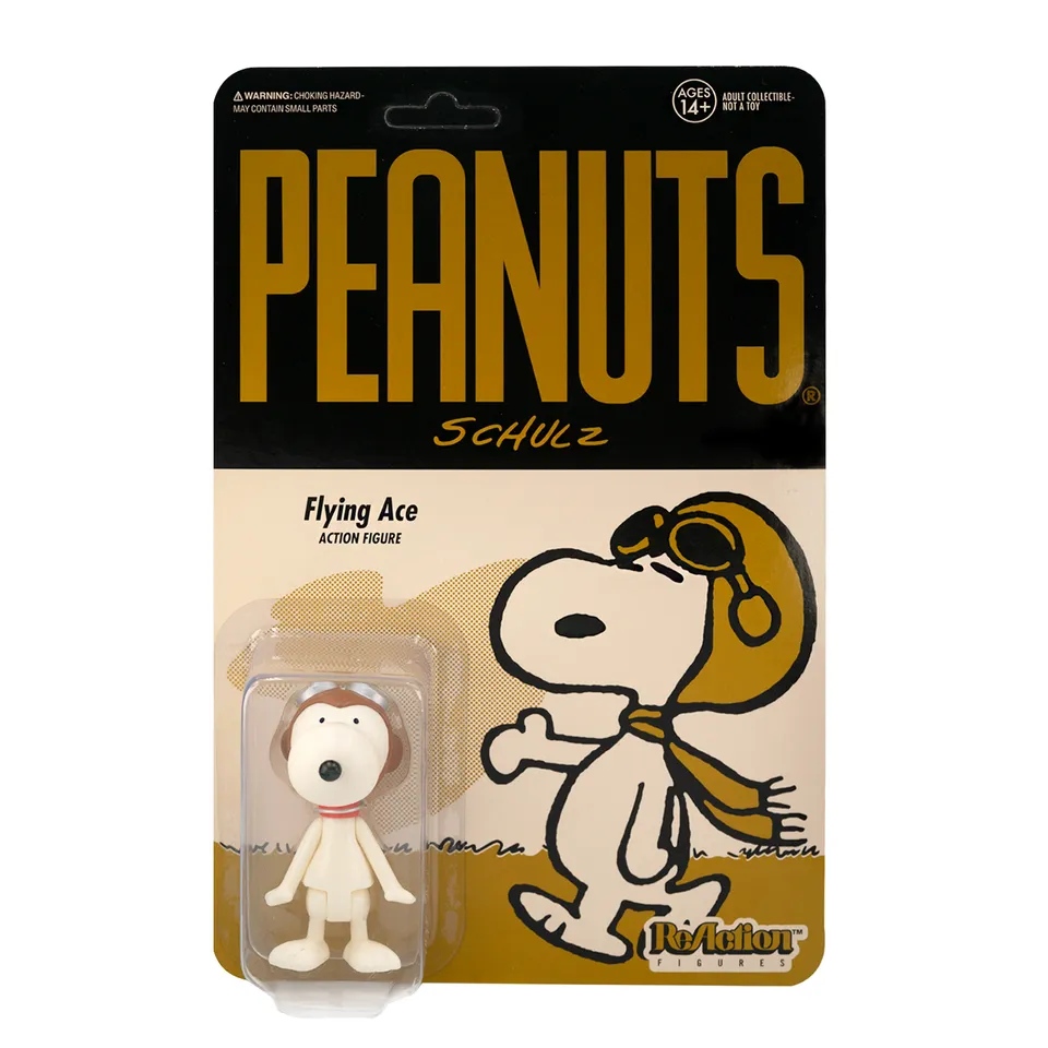 Super7 Peanuts ReAction Snoopy Flying Ace figurina 9,5 cm vintage