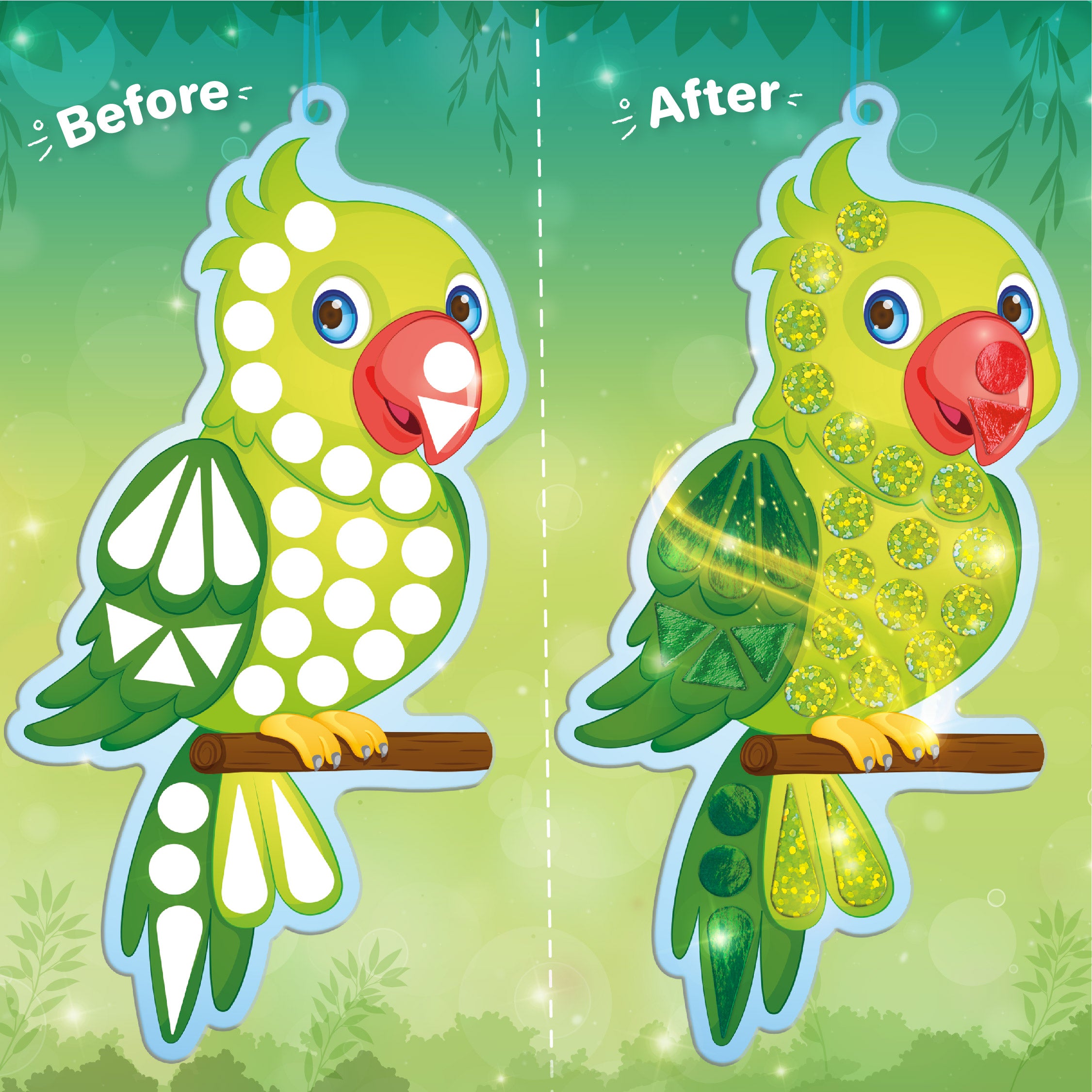 Imagimake Mirror Mosaic Birds set mozaic pasari sclipitoare