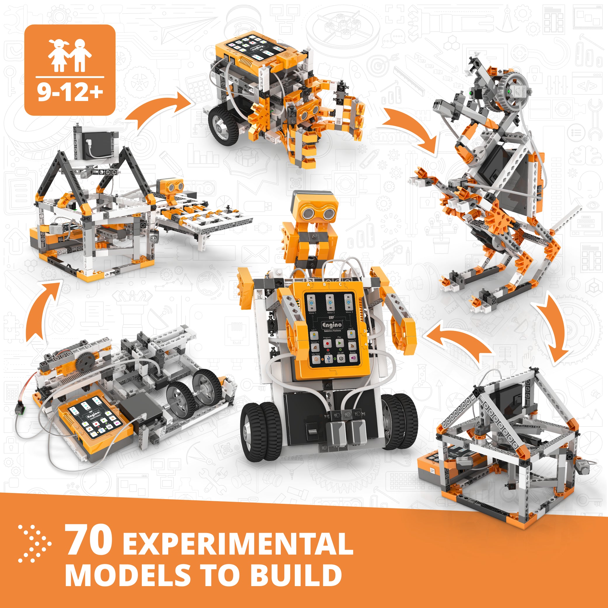 Engino ERP PRO Advanced kit robotica 70 modele 9-12+ ani