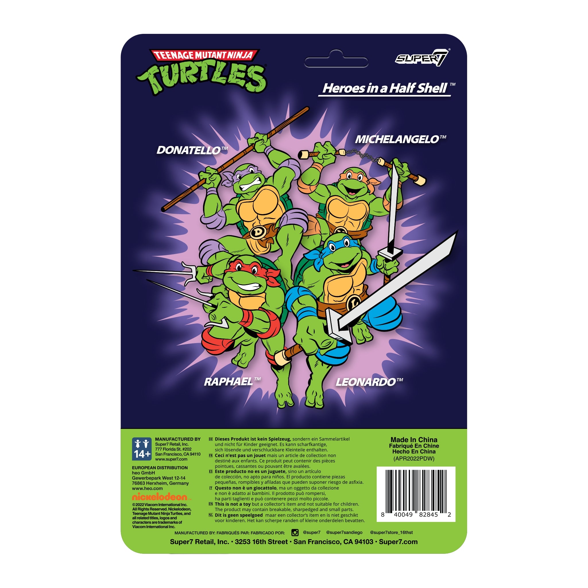 Super7 TMNT ReAction Donatello Toon figurina cu baston