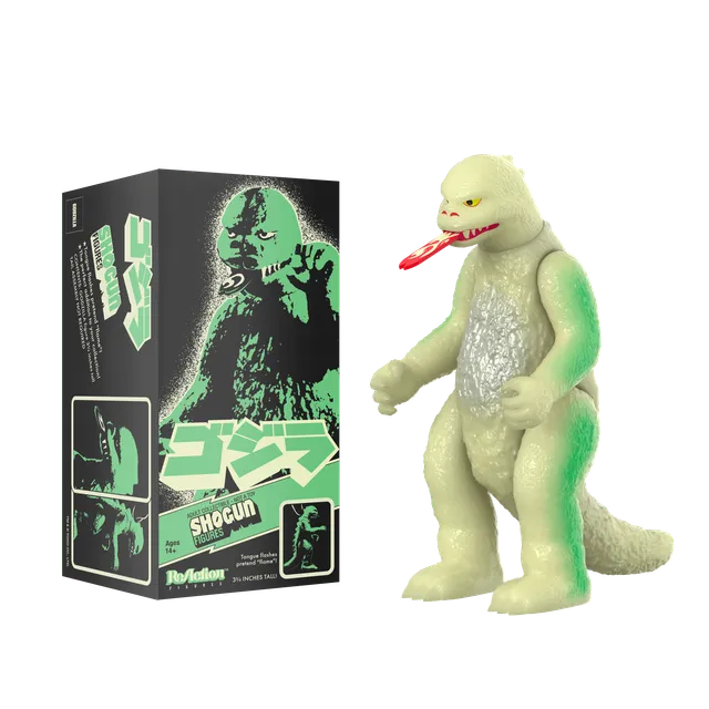 Super7 ReAction Shogun Godzilla figurină fosforescentă argintie