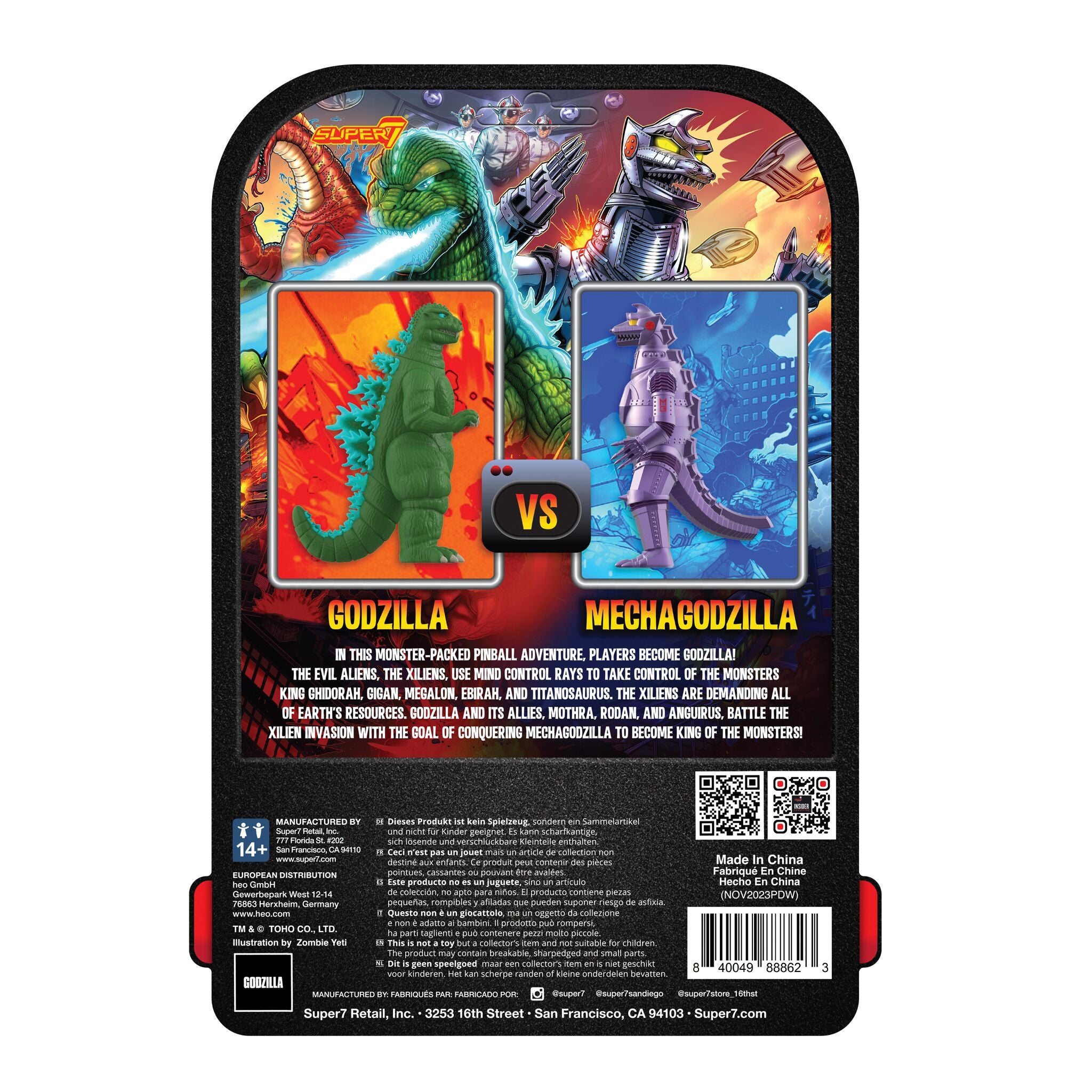 Super7 Toho ReAction Godzilla 84 figurina pinball