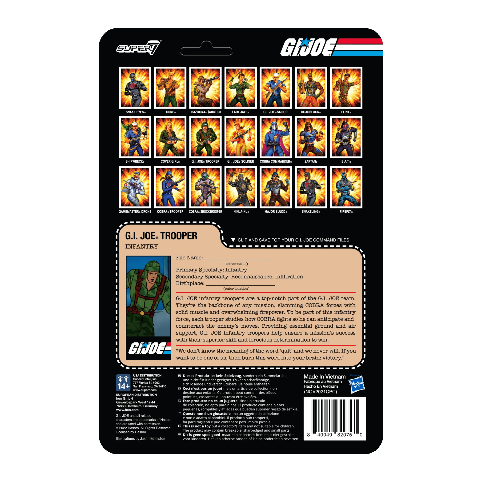 Super7 G.I. Joe ReAction Wave 4 Trooper Goggles figurină roz