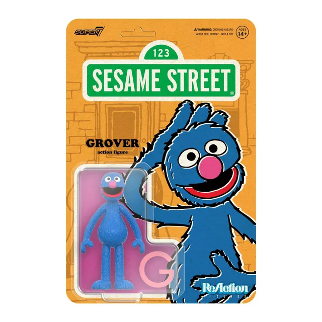 Super7 Sesame Street ReAction Grover figurina 9,5 cm litera G