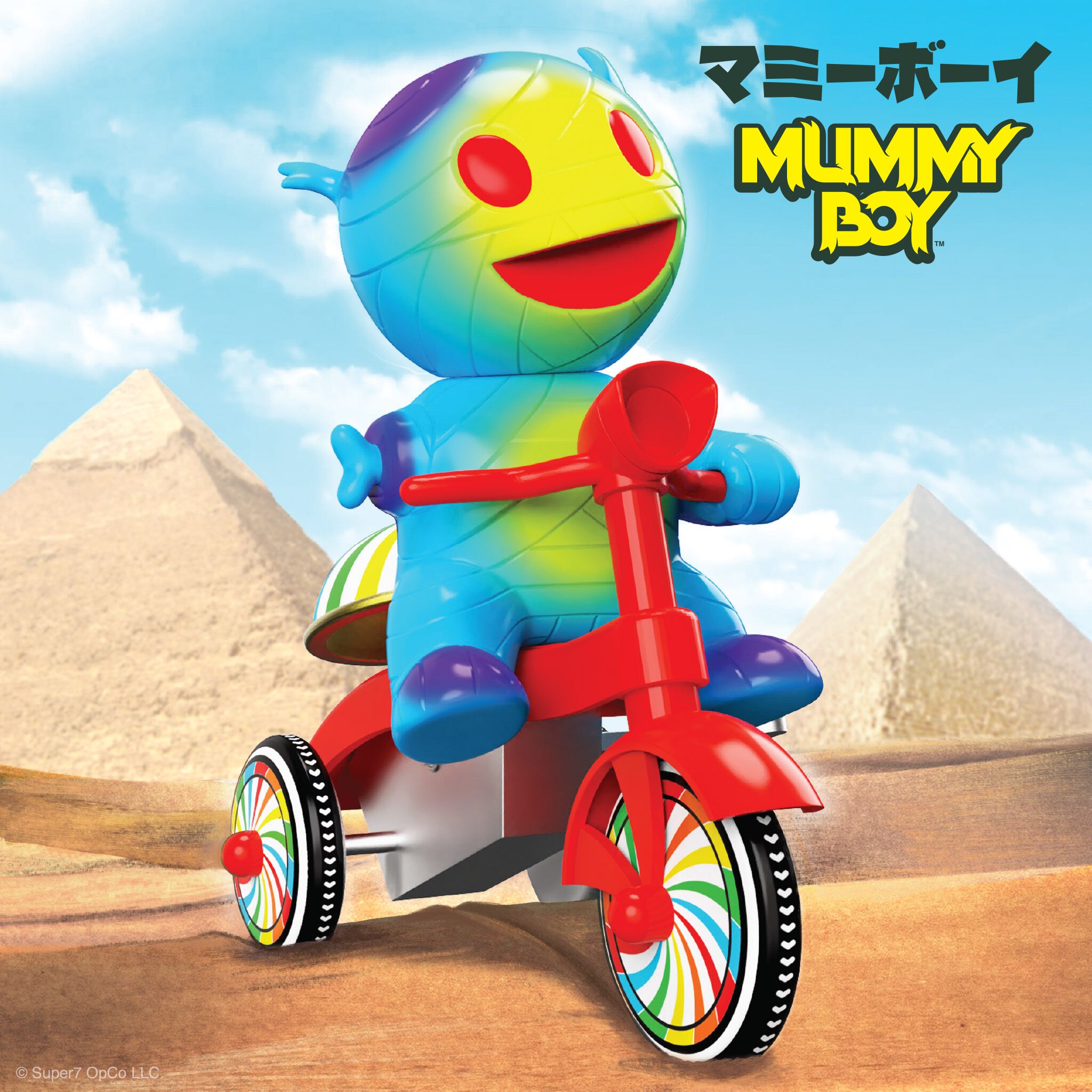 Super7 Super Cycles Mummy Boy figurina albastra tricicleta