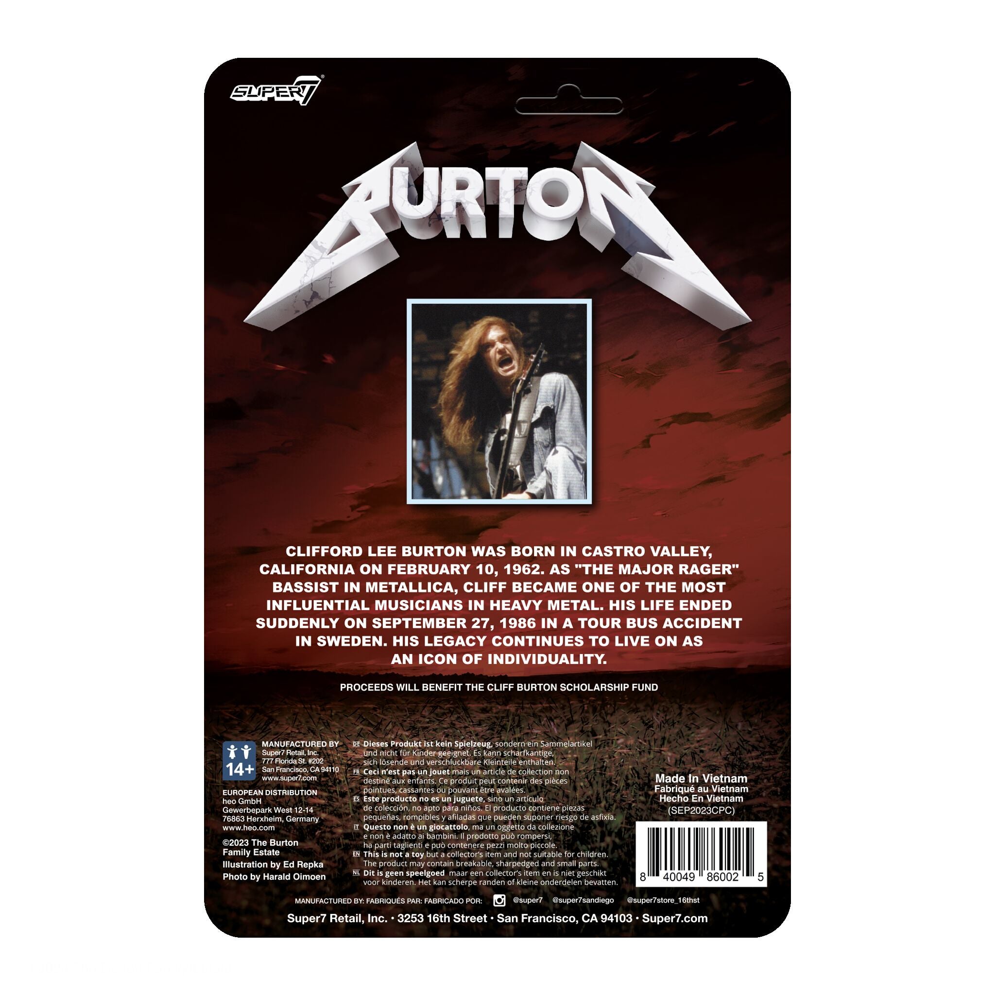 Super7 ReAction Cliff Burton Flannel Shirt figurina 9,5 cm