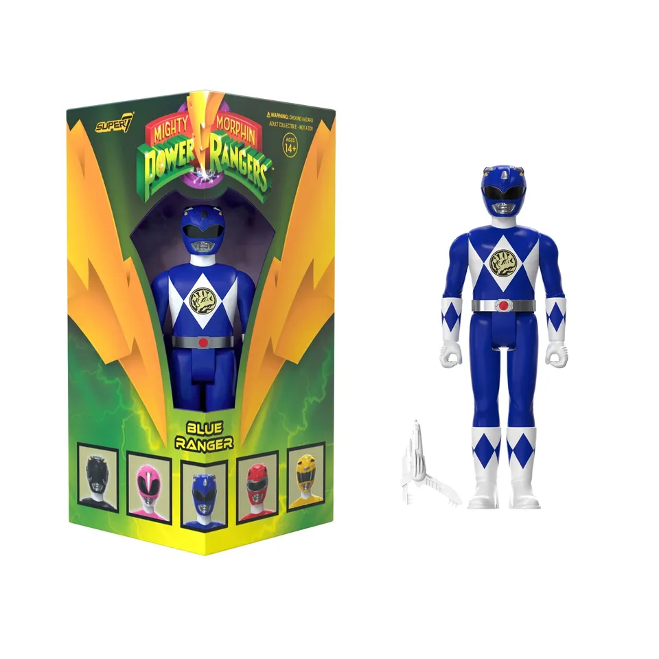 Super7 Power Rangers Blue Ranger SDCC figurină ReAction 9,5 cm