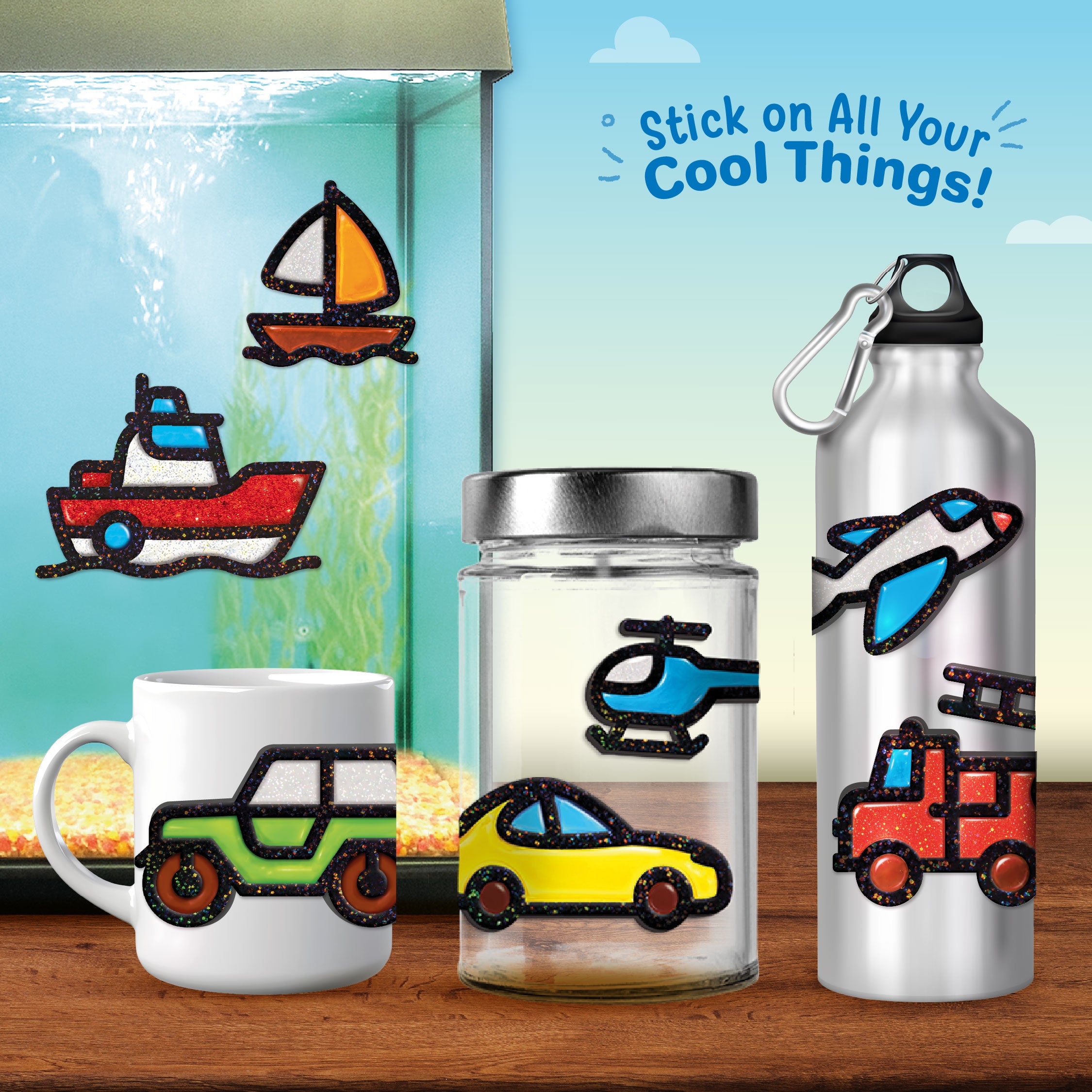 Imagimake Jelly Sticker Cars set stickere gel masini