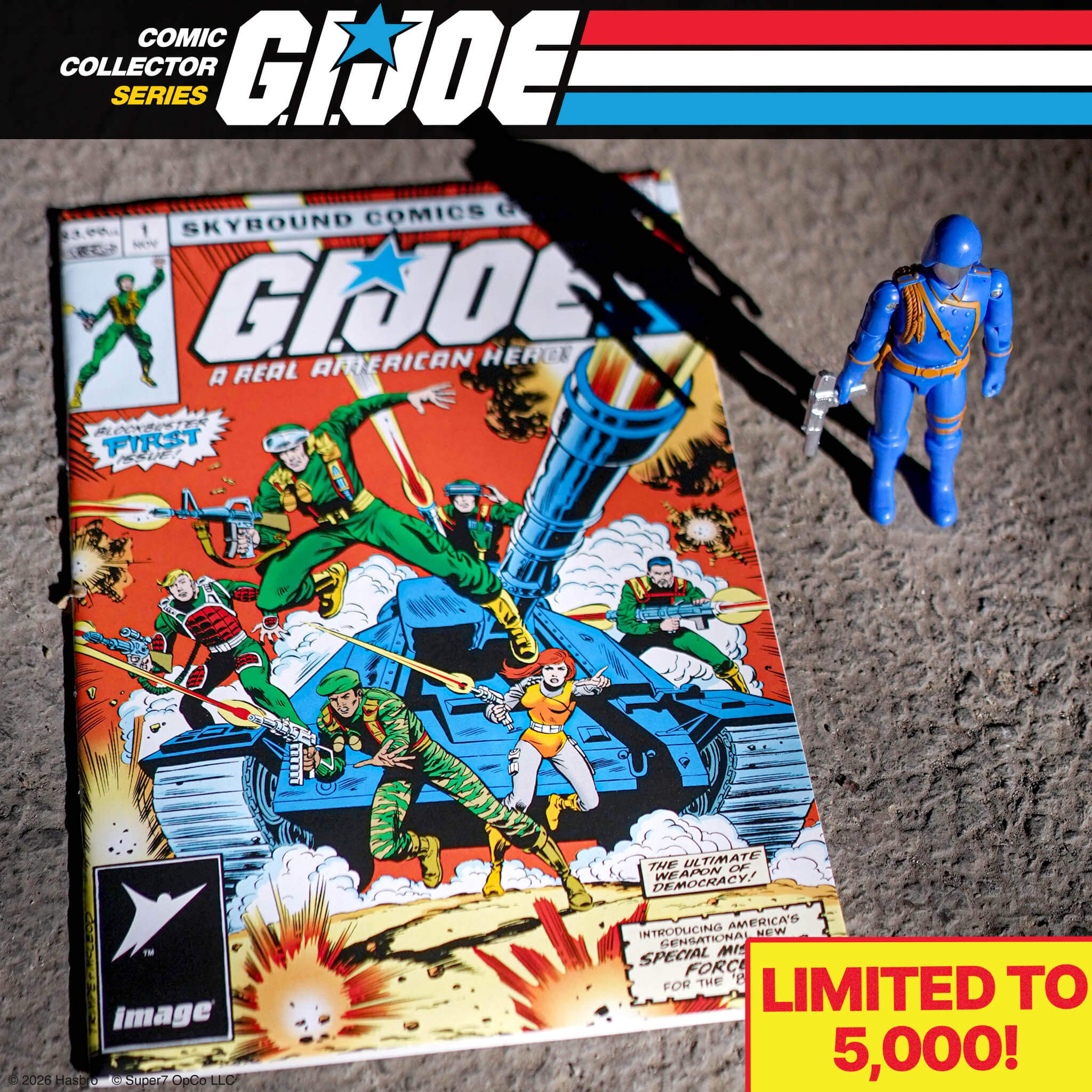 Super7 G.I. Joe ReAction+ Cobra Commander figurina set comic Issue 1