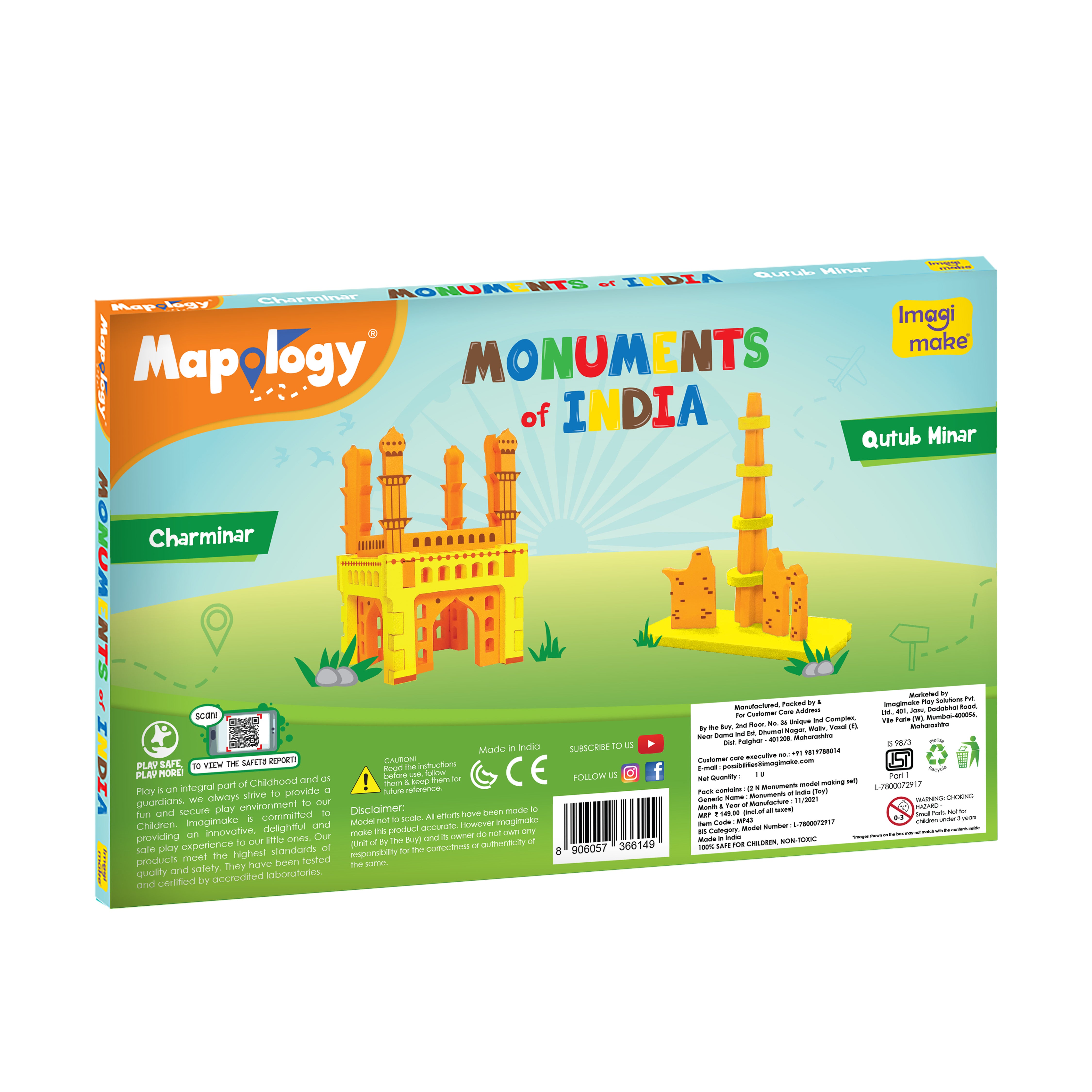 Imagimake Mapology Charminar Qutab Minar puzzle 3D 2 monumente