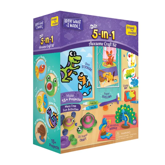 Imagimake Awesome Craft 5-in-1 set creatie fete 5-9 ani