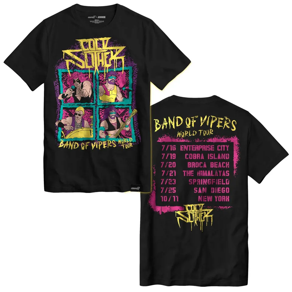 Super7 G.I. Joe Cold Slither Tour tricou negru bumbac