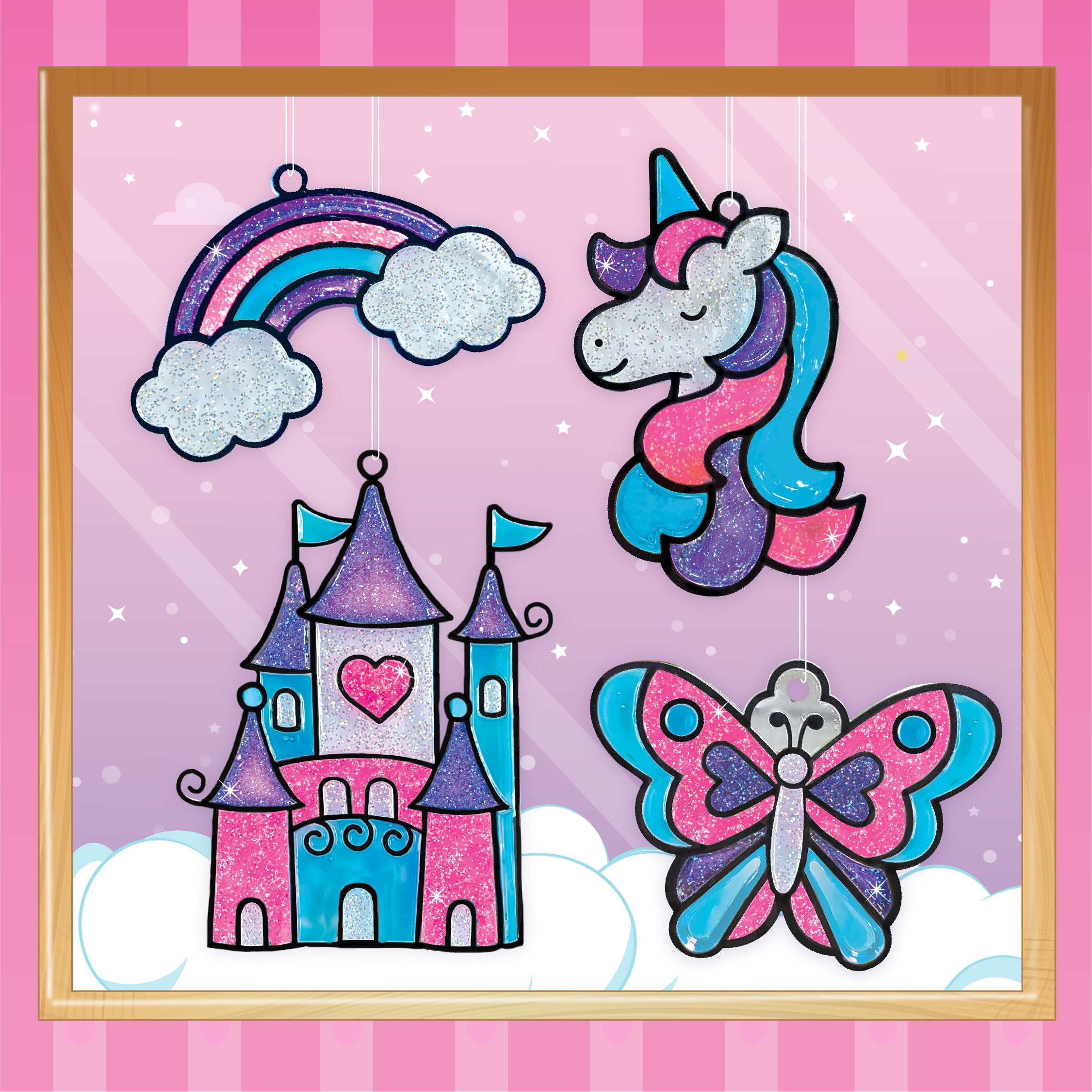 Imagimake Unicorn Glass Painting set sticla 6 buc suncatcher