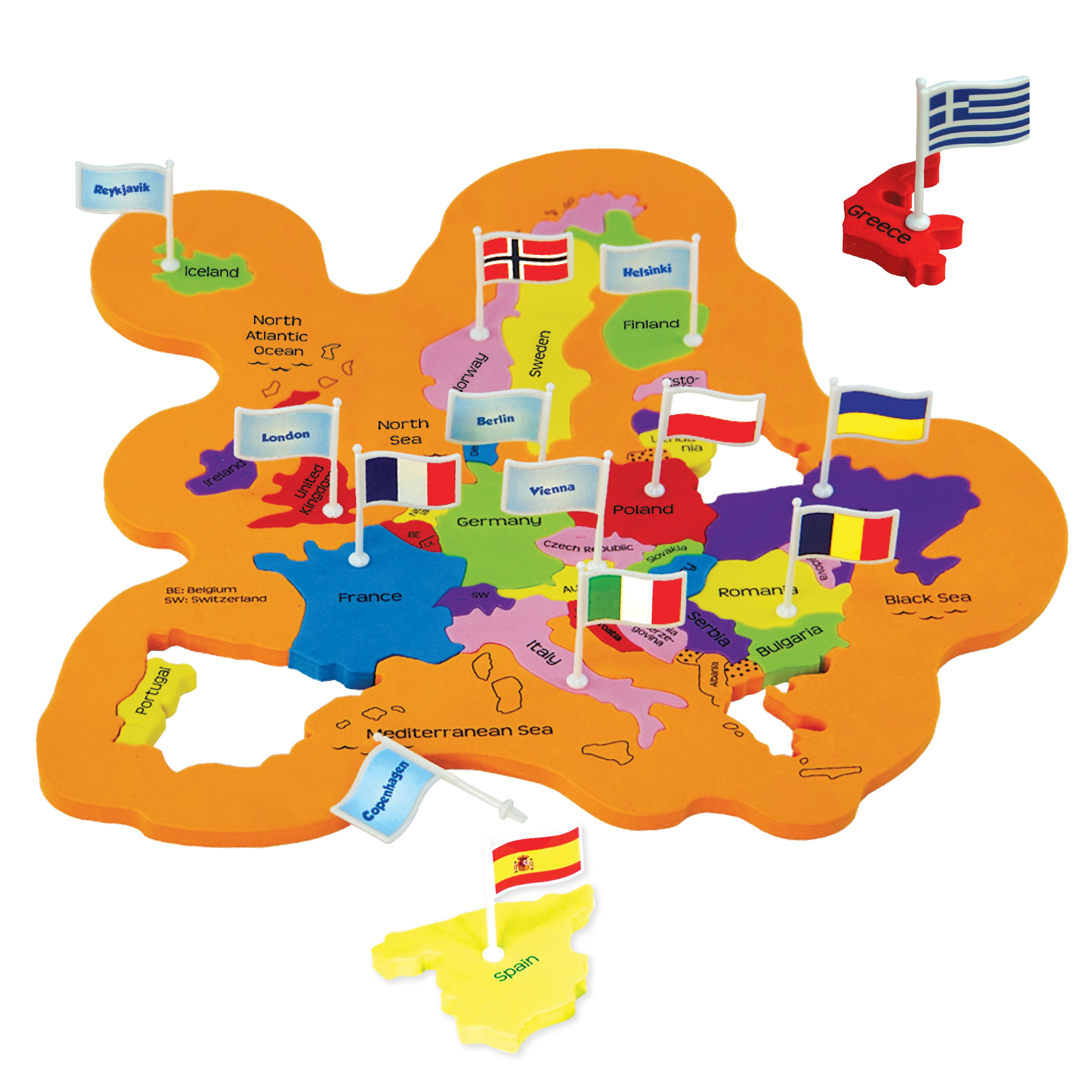 Imagimake Mapology World puzzle steaguri si capitale