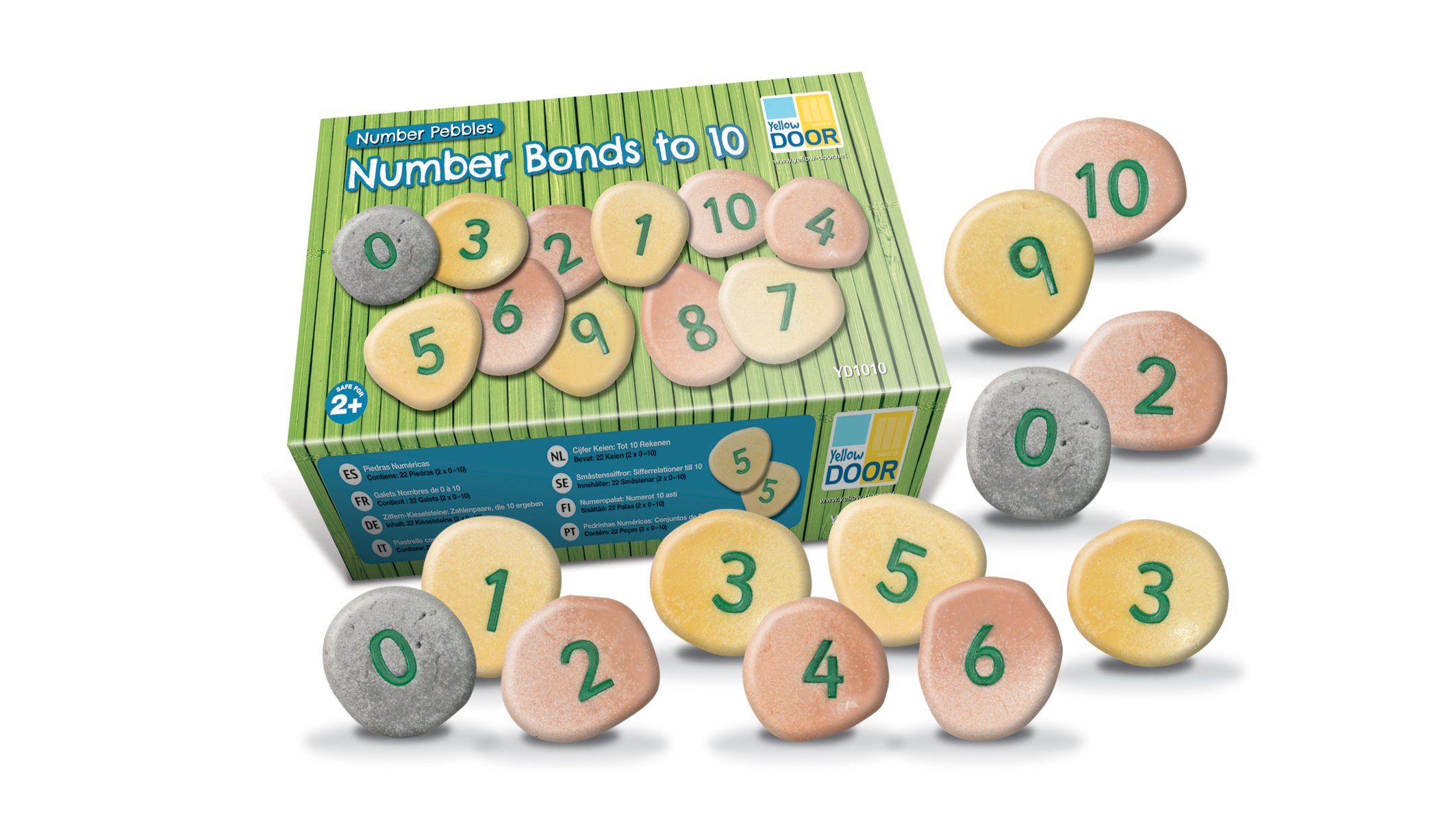 Yellow Door Number Pebbles pietricele numere 0-10 22 buc