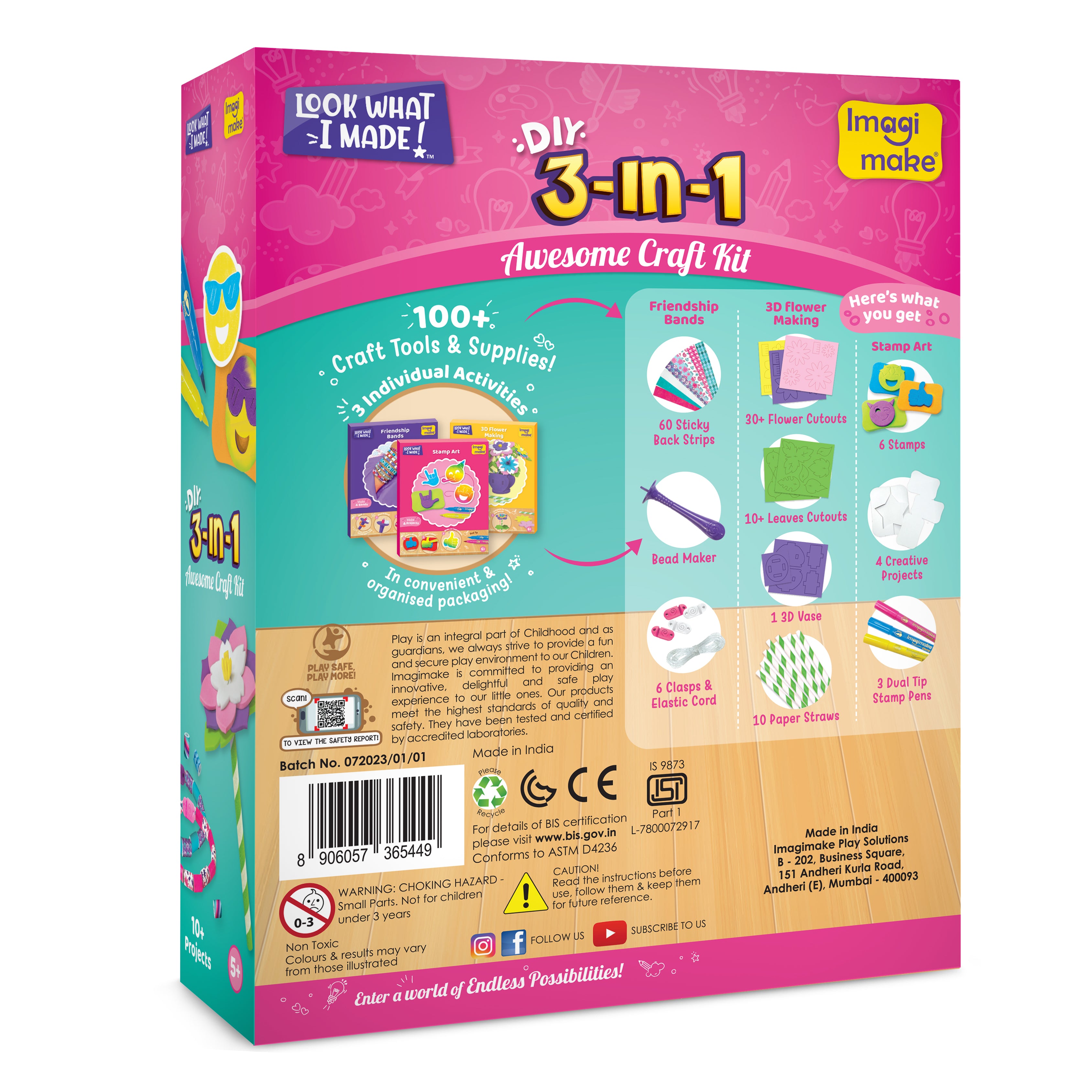 Imagimake Awesome Craft 3in1 set creatie stampile flori