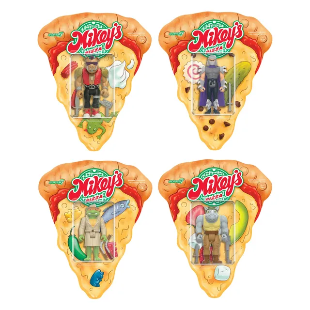 Super7 TMNT ReAction Wave 10 set figurine 4 buc pizza