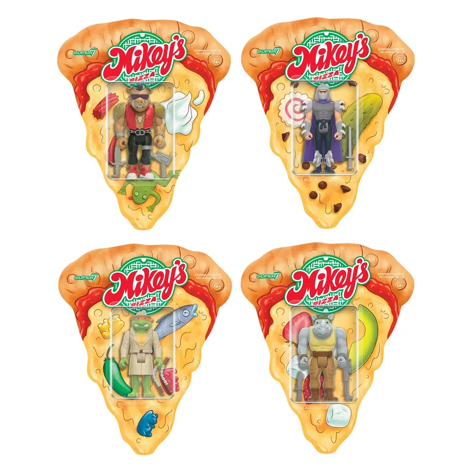 Super7 TMNT ReAction Wave 10 set figurine 4 buc pizza