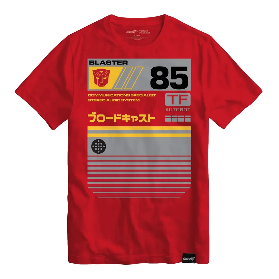 Super7 Transformers Blaster Cassette tricou rosu bumbac