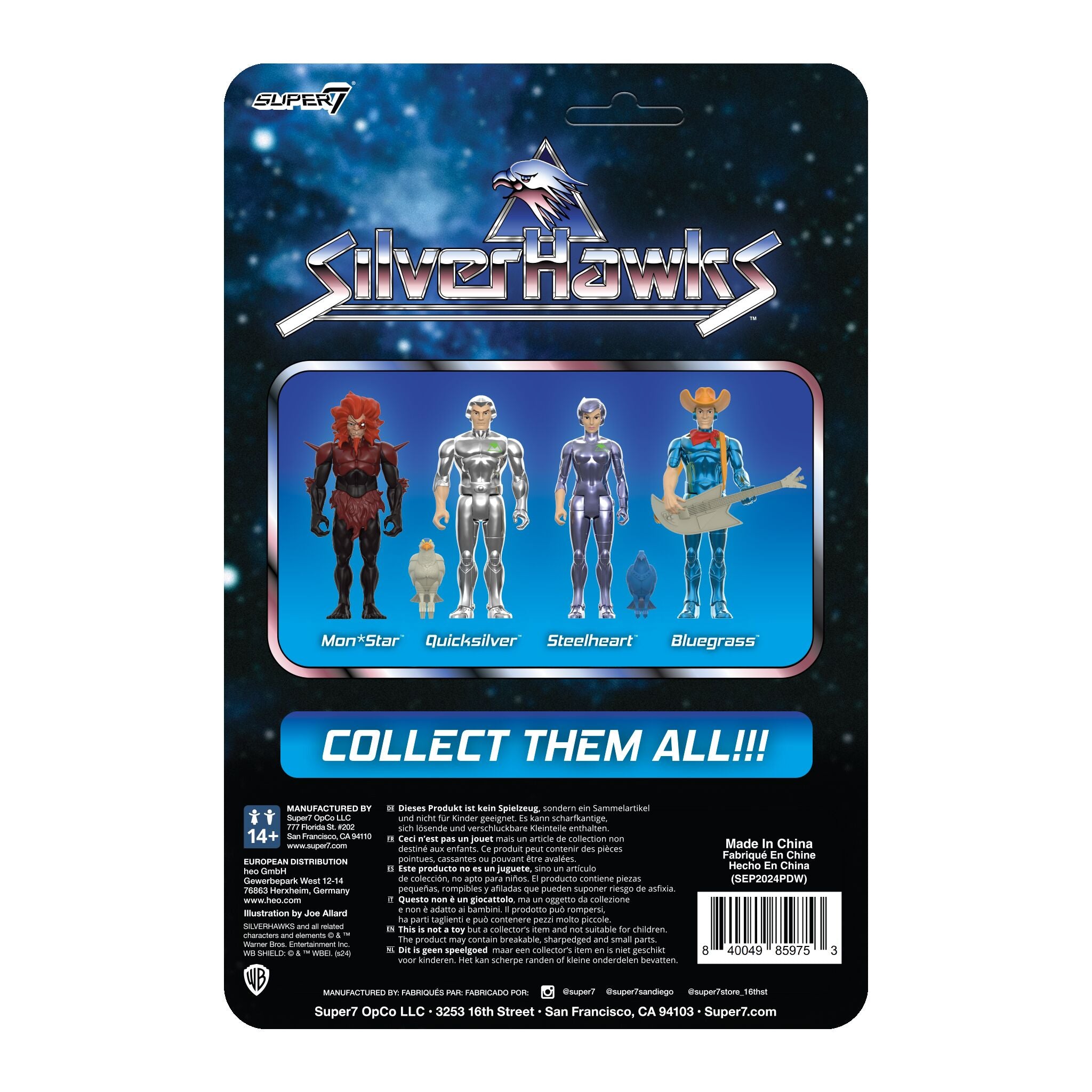 Super7 SilverHawks Quicksilver figurina metalizata Tally-Hawk