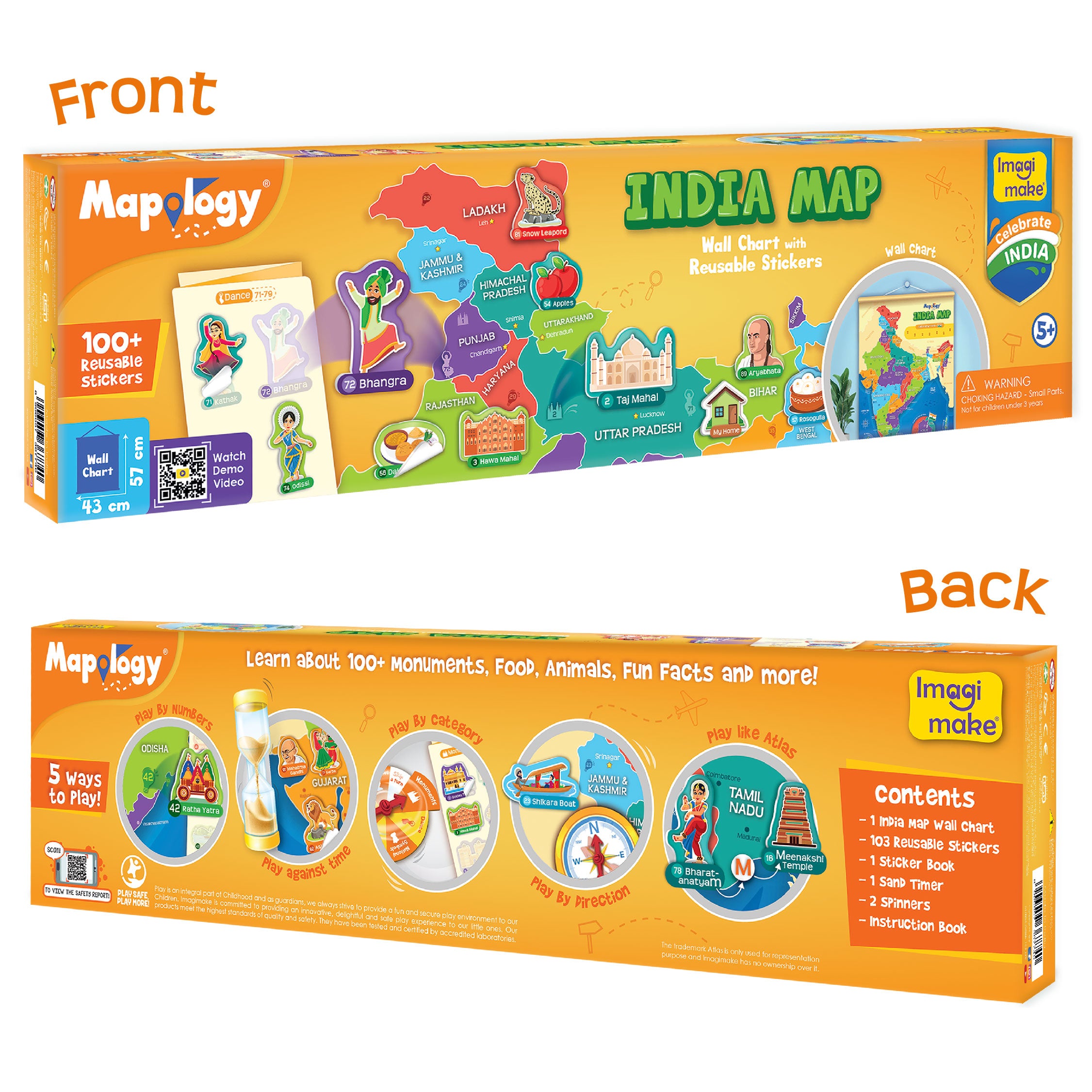 Imagimake Mapology India Map harta 103 stickere