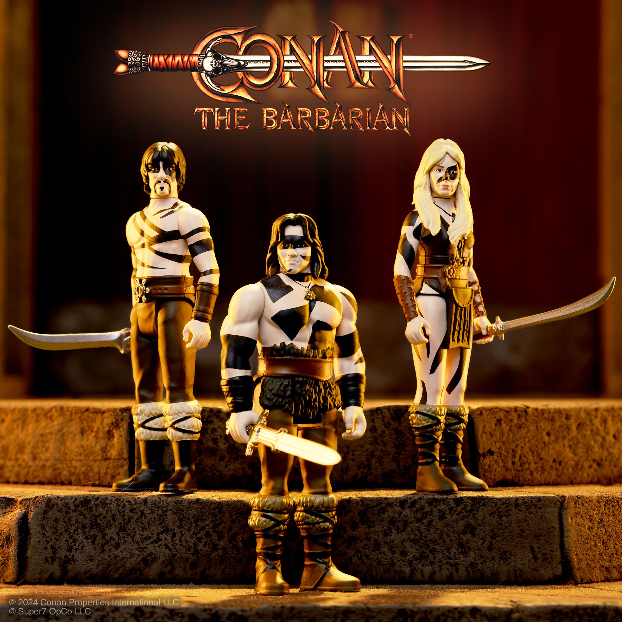 Super7 ReAction Conan War Paint figurina cu sabie