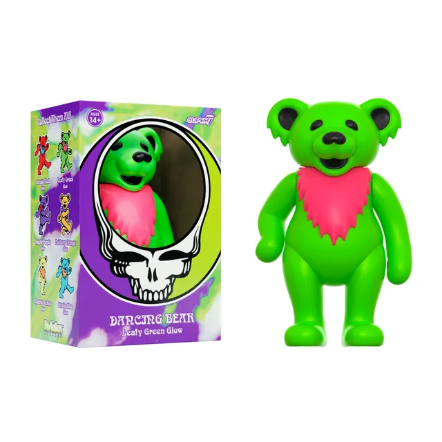 Super7 ReAction Dancing Bear figurina fosforescent verde