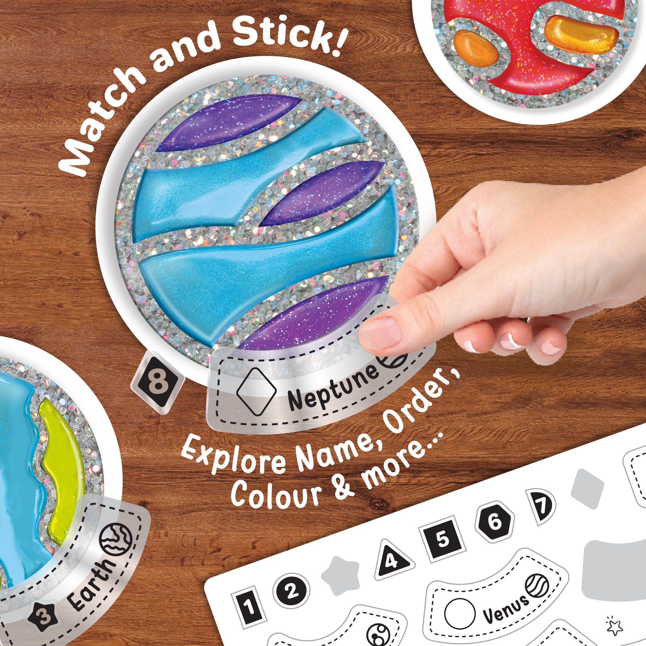 Imagimake Jelly Stickers Sistem Solar set pictura 25 sabloane